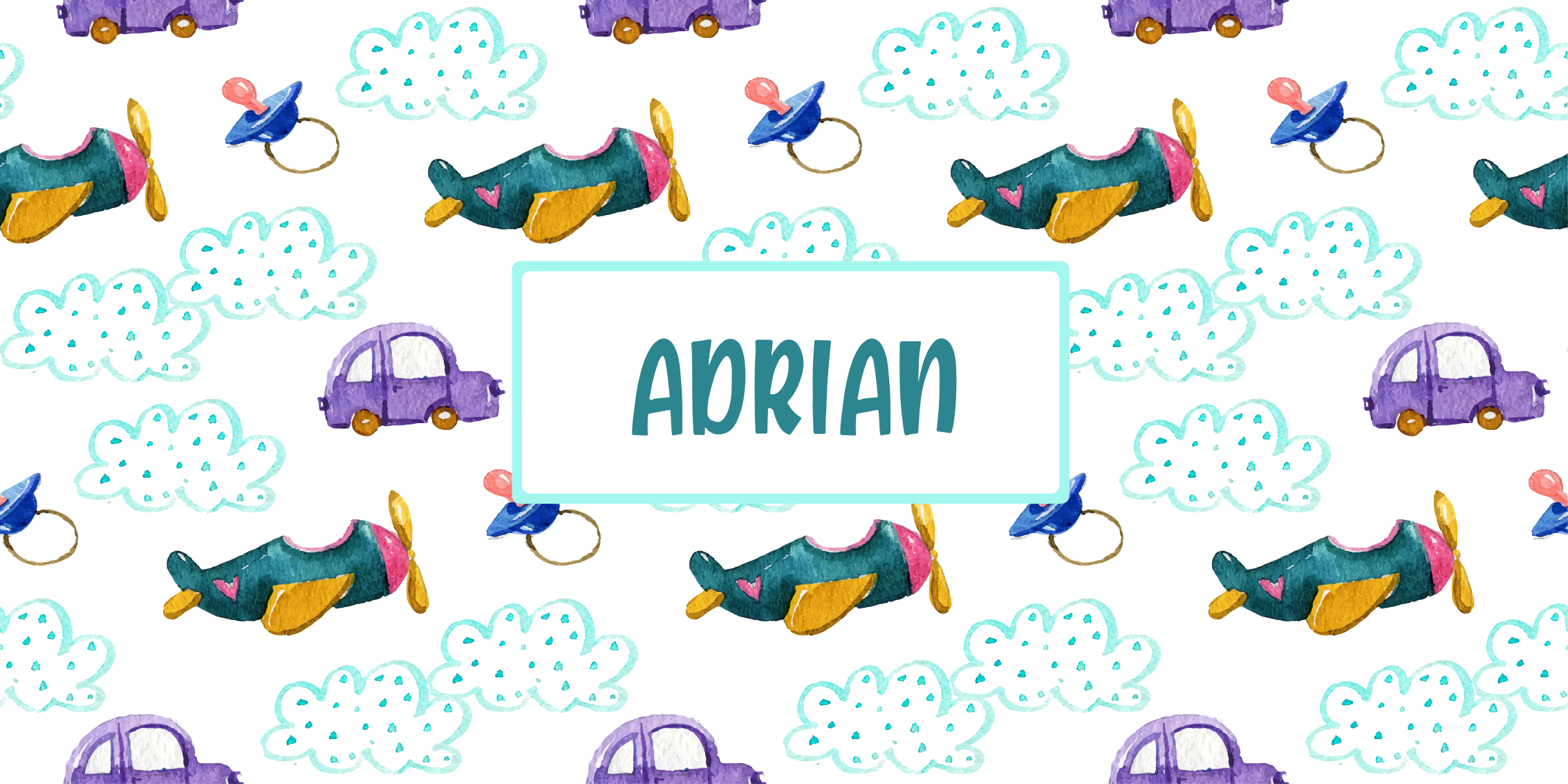 Muhasta tema letala Vinilna preproga z imeni - TenStickers