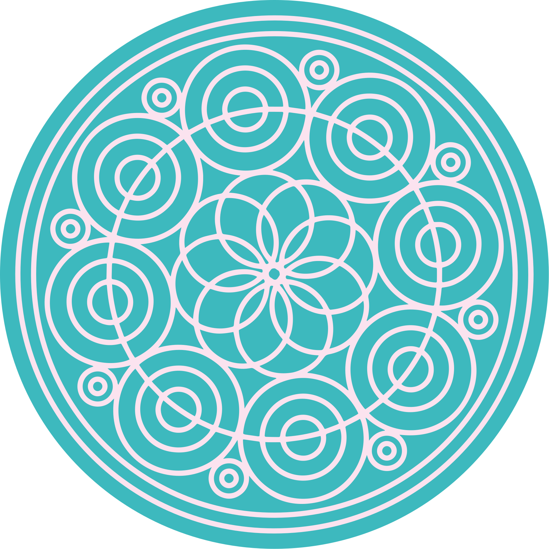 Turkizni krožni vzorec Vinilna preproga mandala - TenStickers