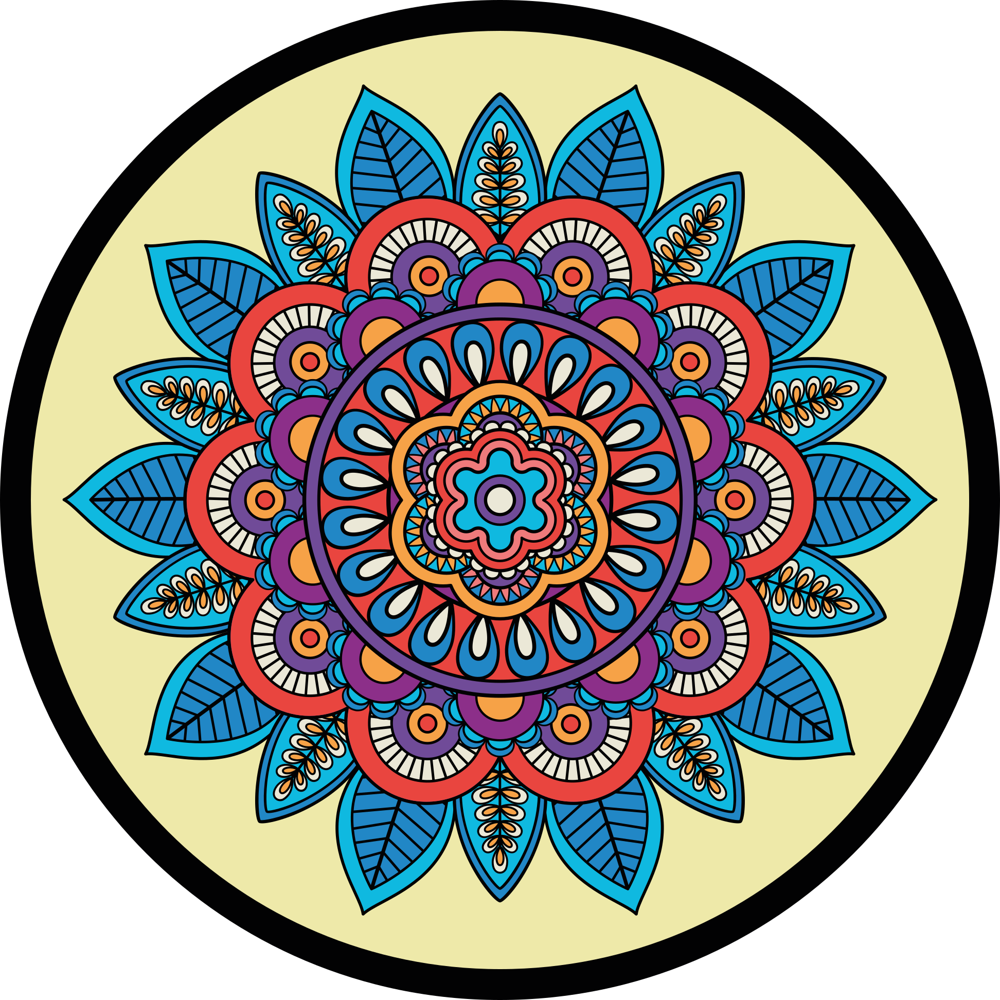 Pisan krožni motiv Vinilna preproga mandala - TenStickers