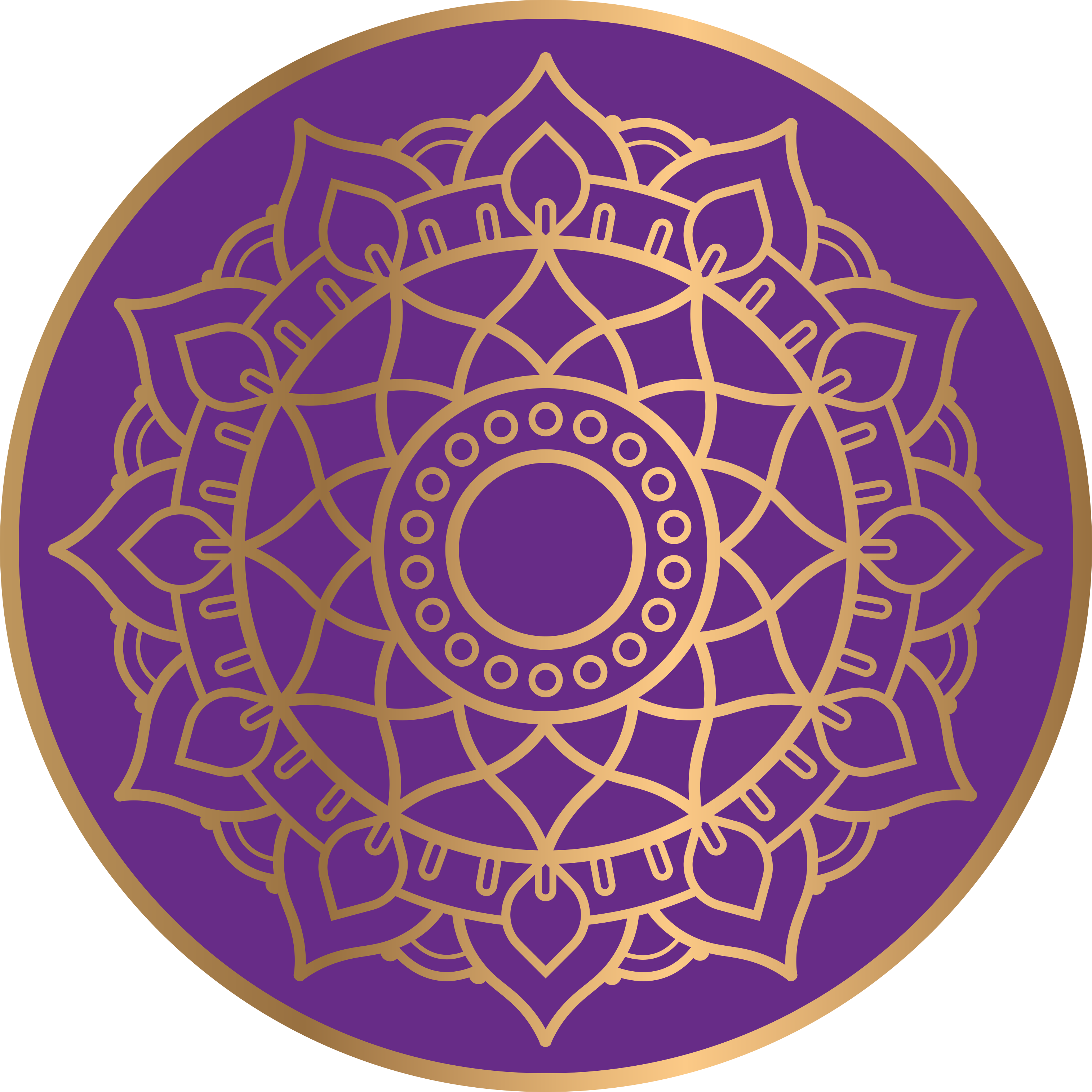 Vijoličen in zlat motiv Vinilna preproga mandala - TenStickers