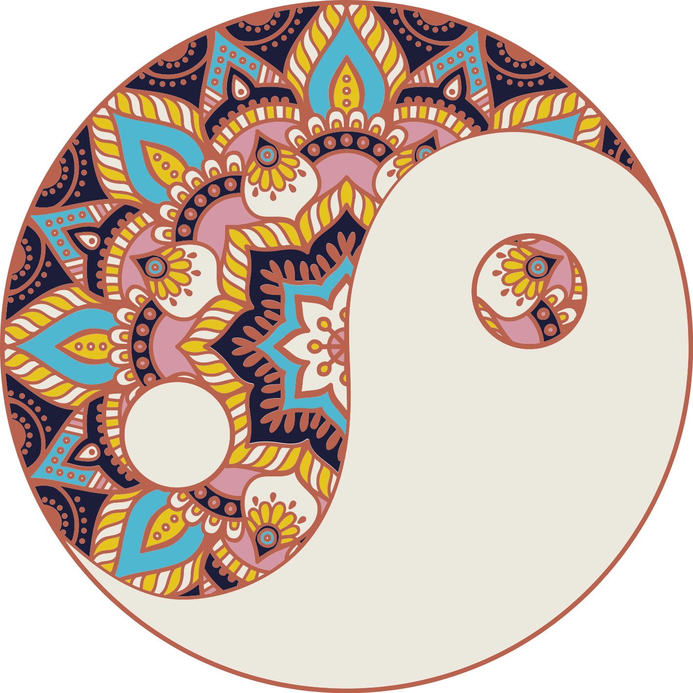 Motiv jin janga Vinilna preproga mandala - TenStickers