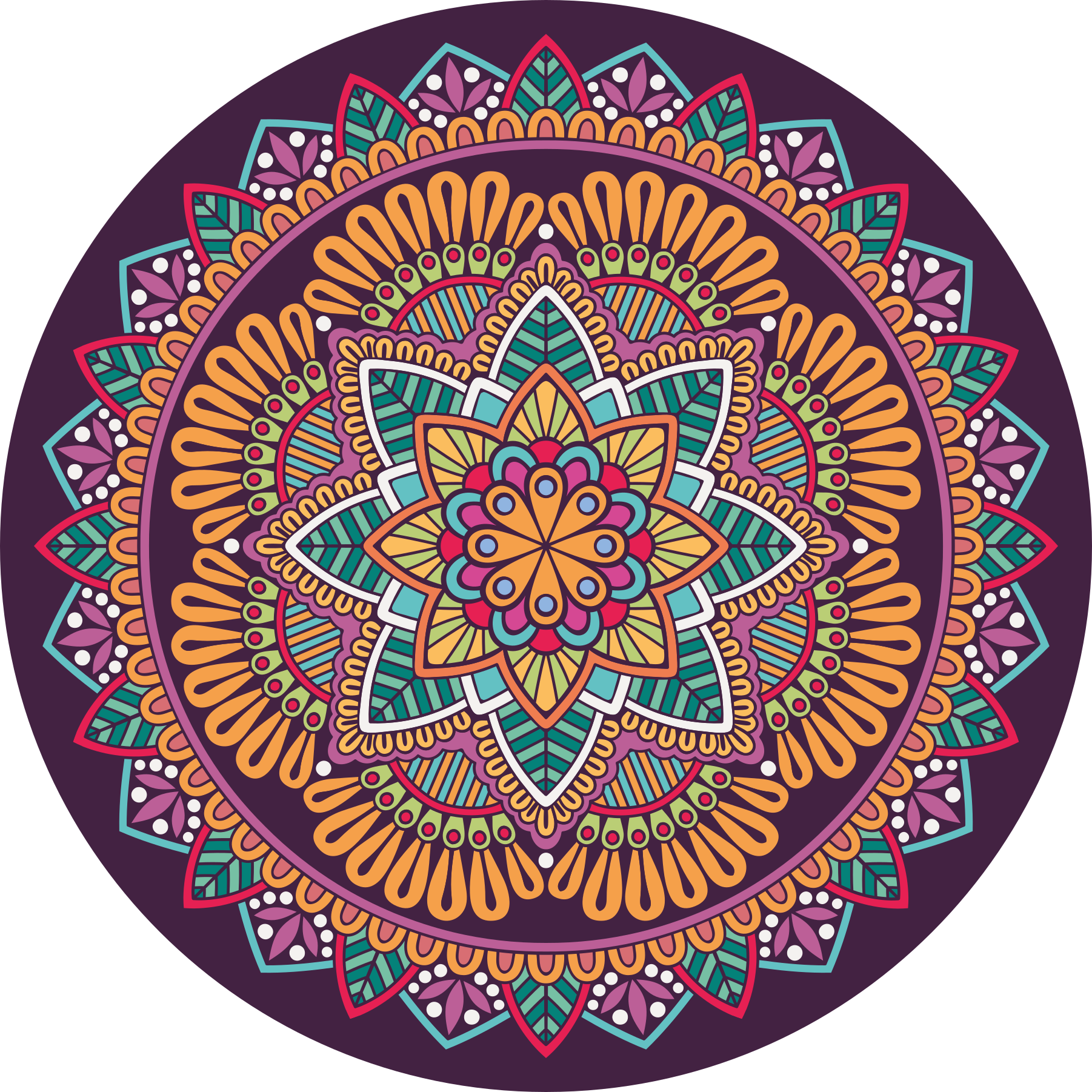 Abstraktna mandala cvetlična oblika mandala vinil preproga - TenStickers