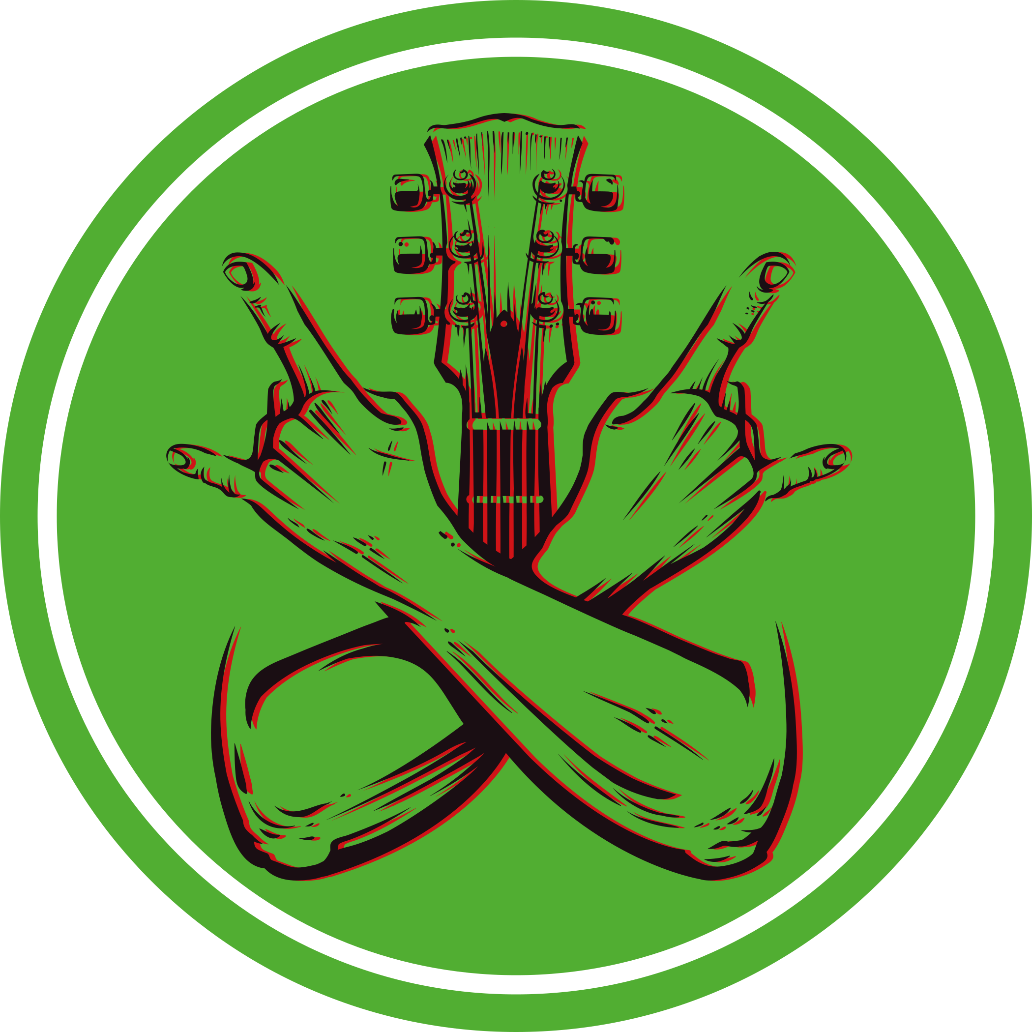 Prekrižane roke znak rock spalna preproga - TenStickers