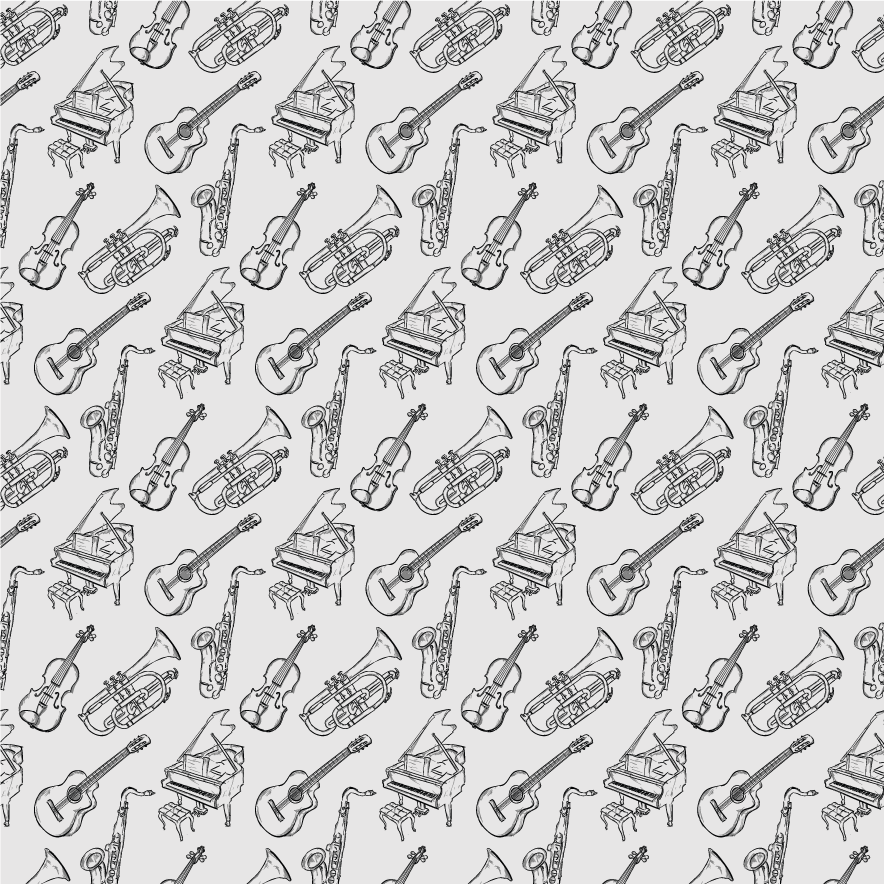 Musical instruments collection vinilne talne obloge - TenStickers