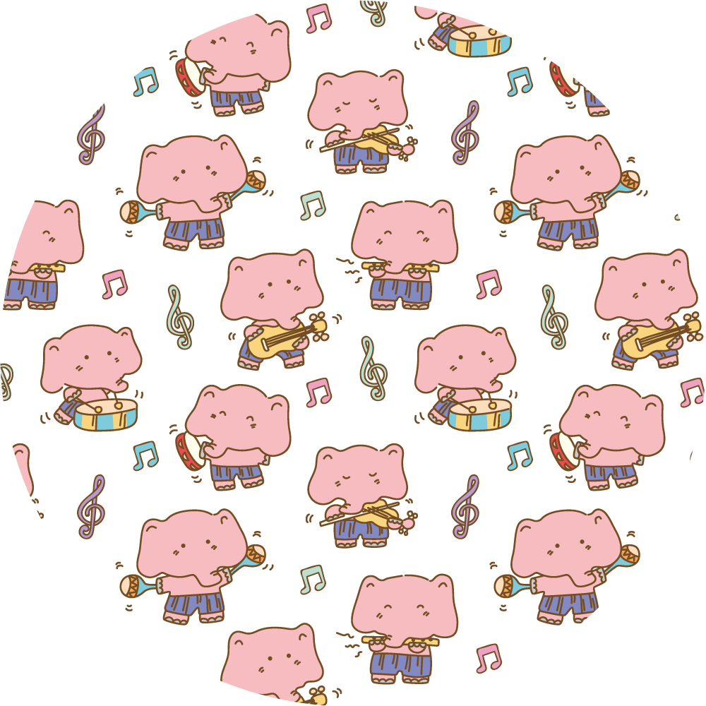 Glasbena zabava s slonom Tepih z živalskim potiskom - TenStickers