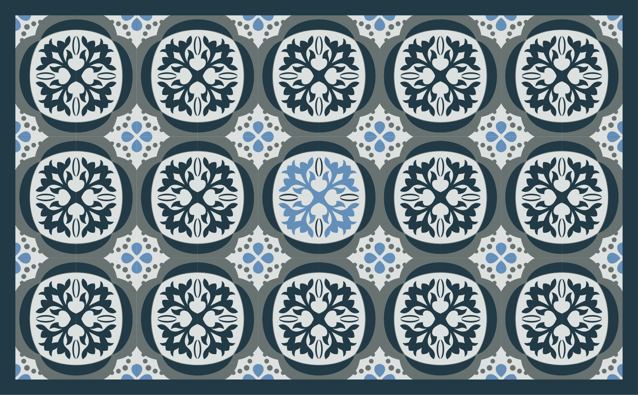 Elegant floral tiles vinilna talna obloga - TenStickers