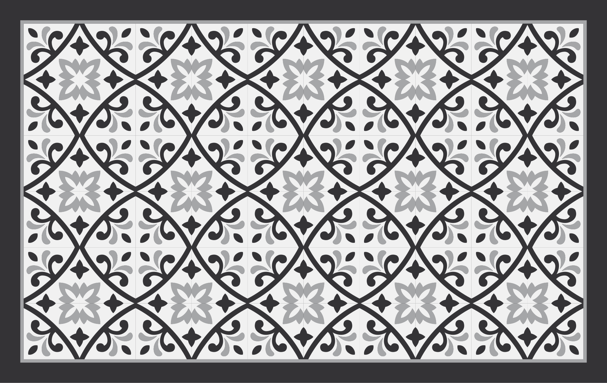 Monochrome floral pattern vinilna talna obloga - TenStickers