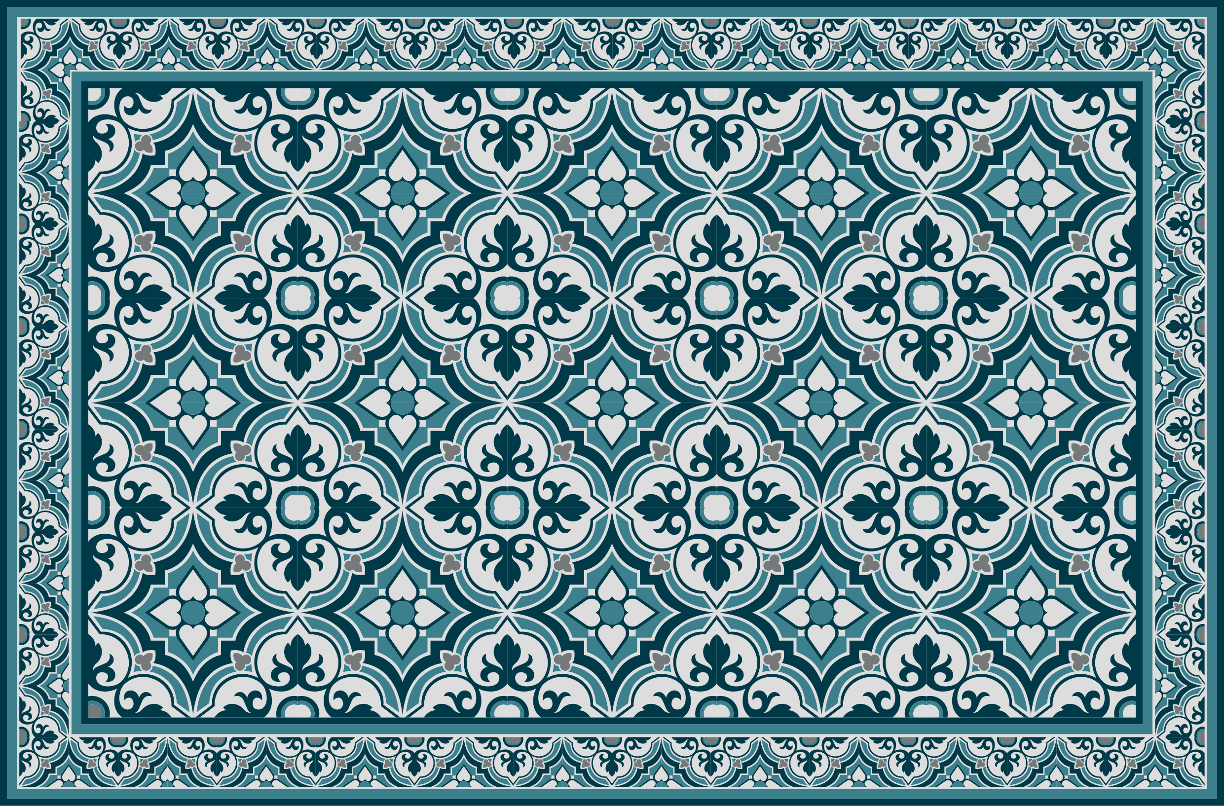 Elegant blue motif vinilna talna obloga ploščice - TenStickers