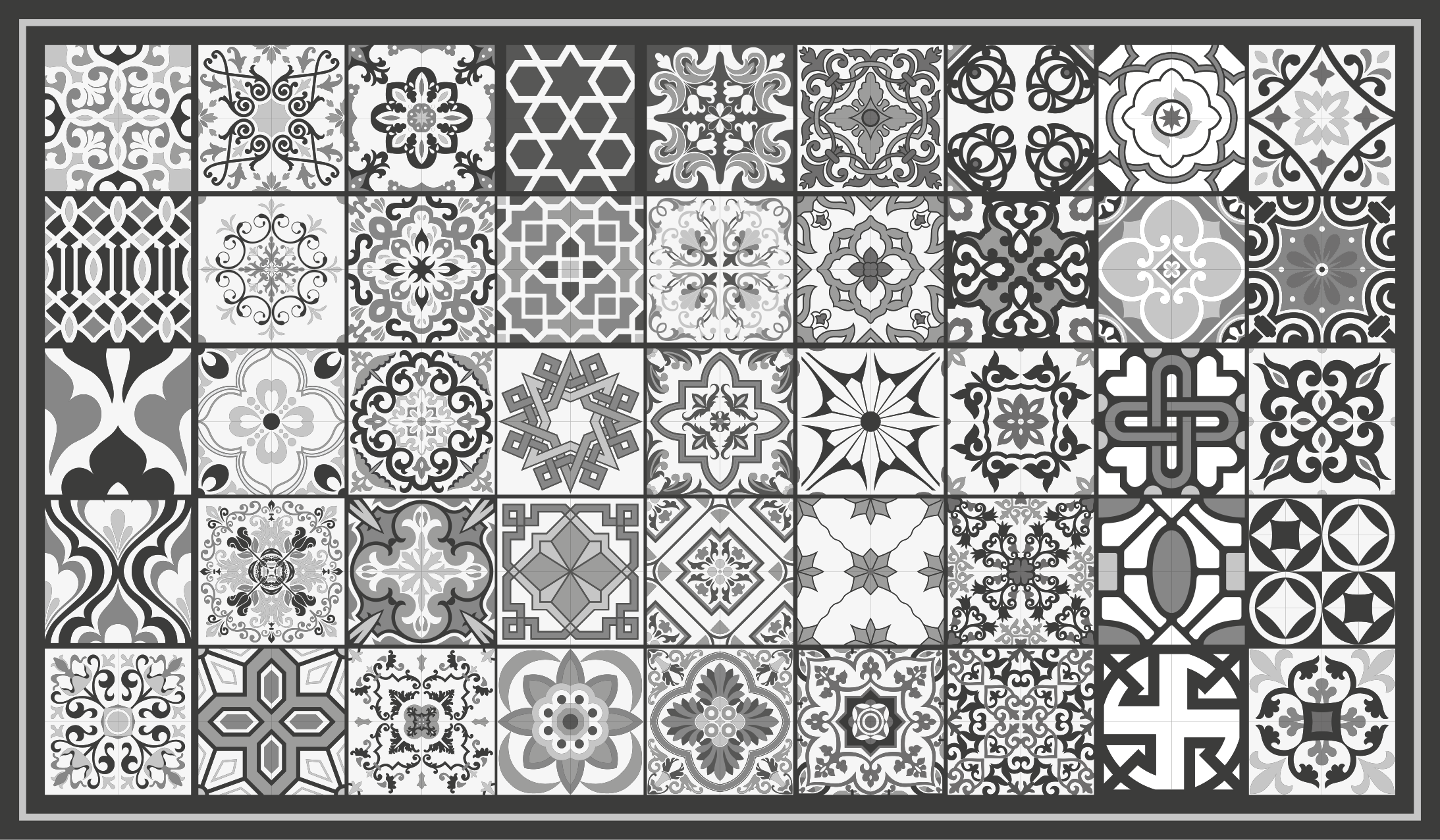 Vzorec sivih ploščic Vinilna preproga za kopalnico - TenStickers