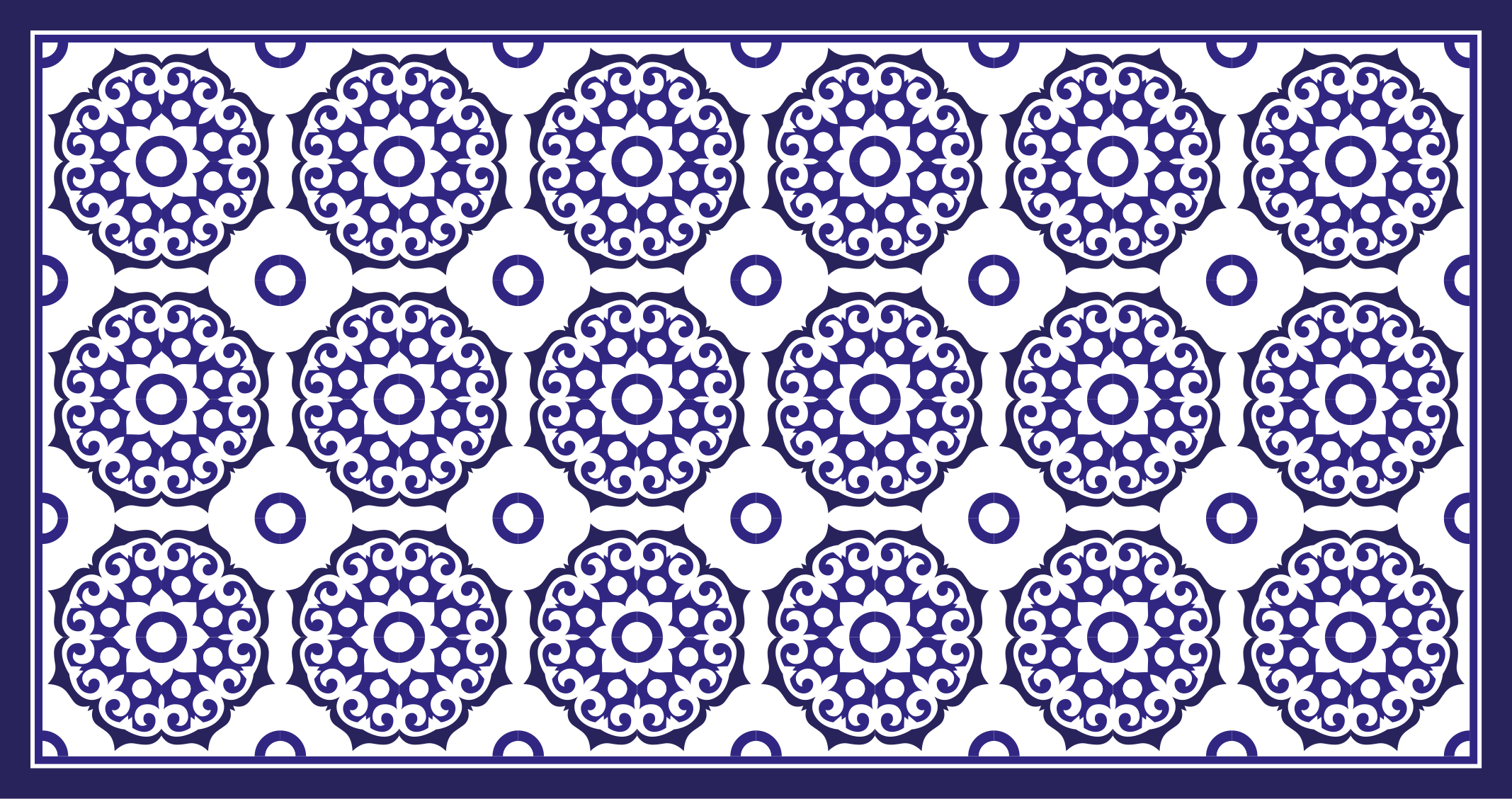 Ornate blue patterns vinilna talna obloga - TenStickers