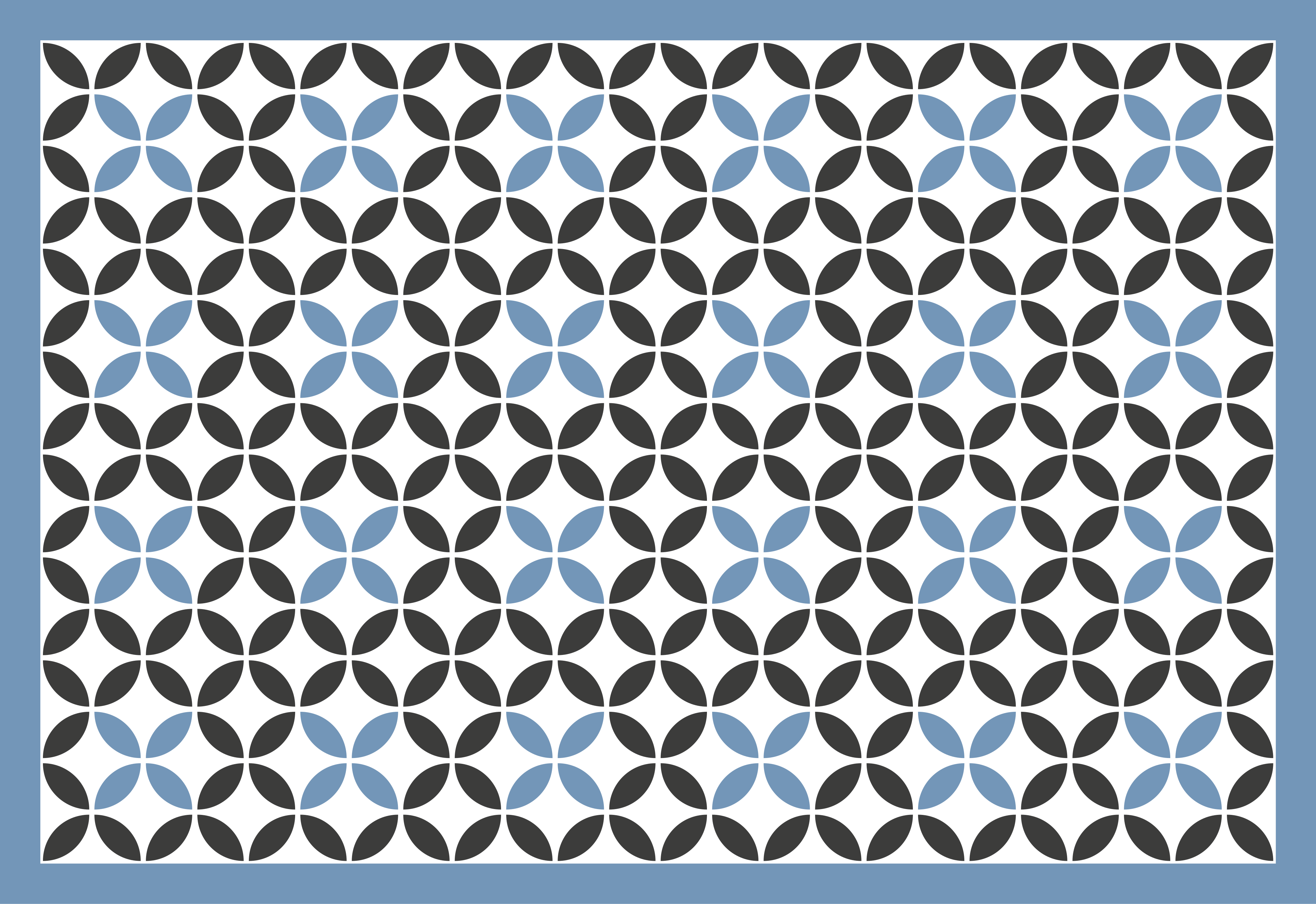 Overlay blue circular pattern vinilne preproge - TenStickers