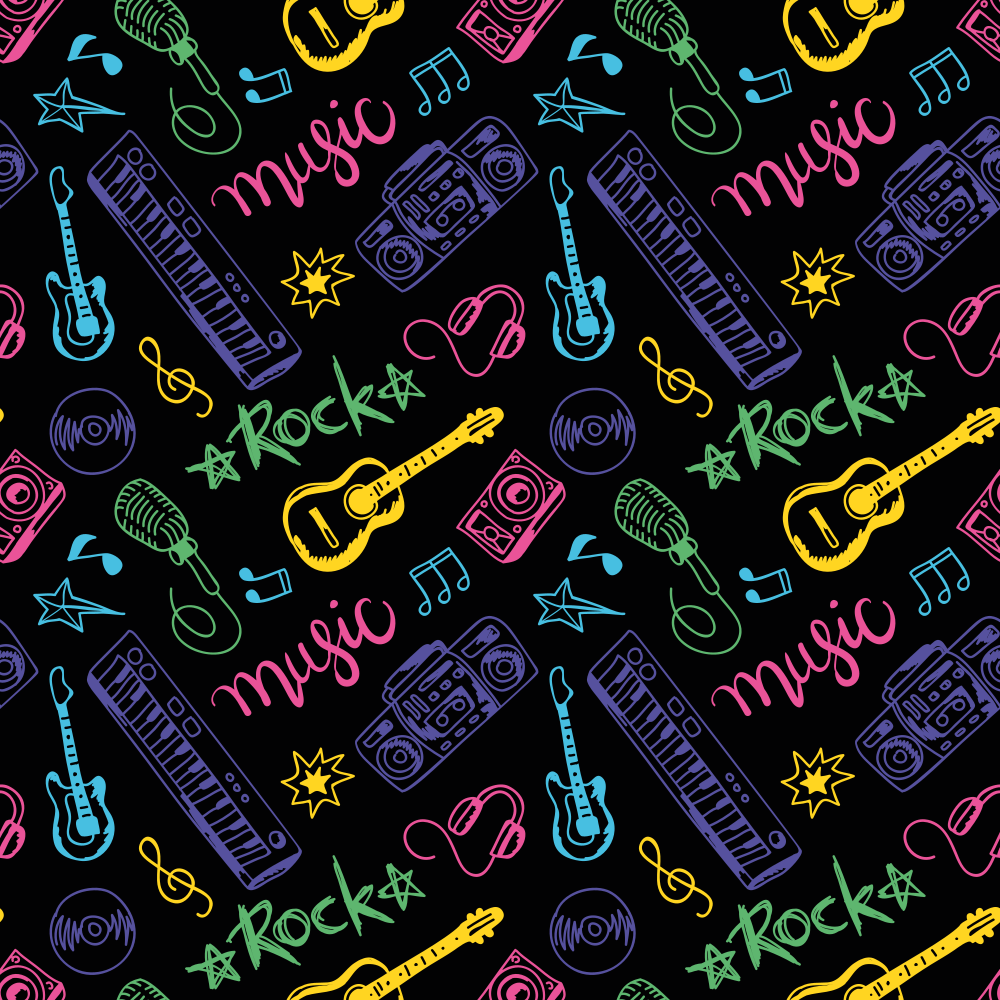 Barvita glasbena tema Vinilne preproge v drugih vzorcih - TenStickers
