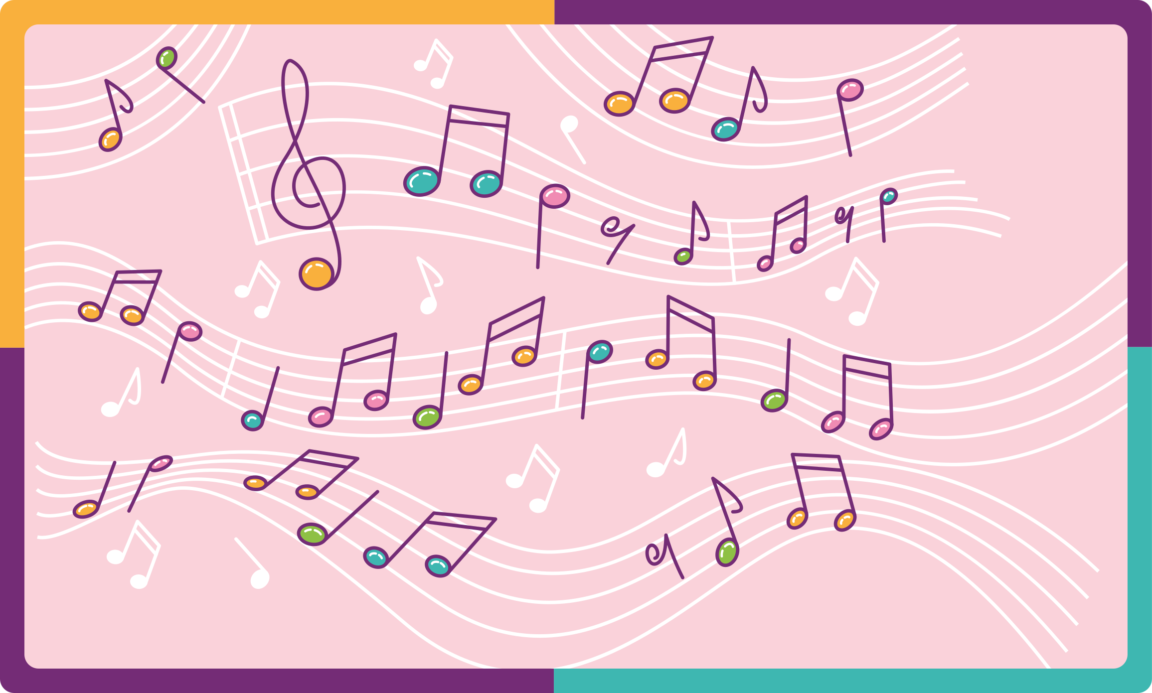 Melodični tok not Vinilna preproga za najstnike - TenStickers