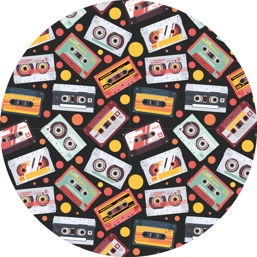 Cassette style pattern vintage vinilna preproga - TenStickers