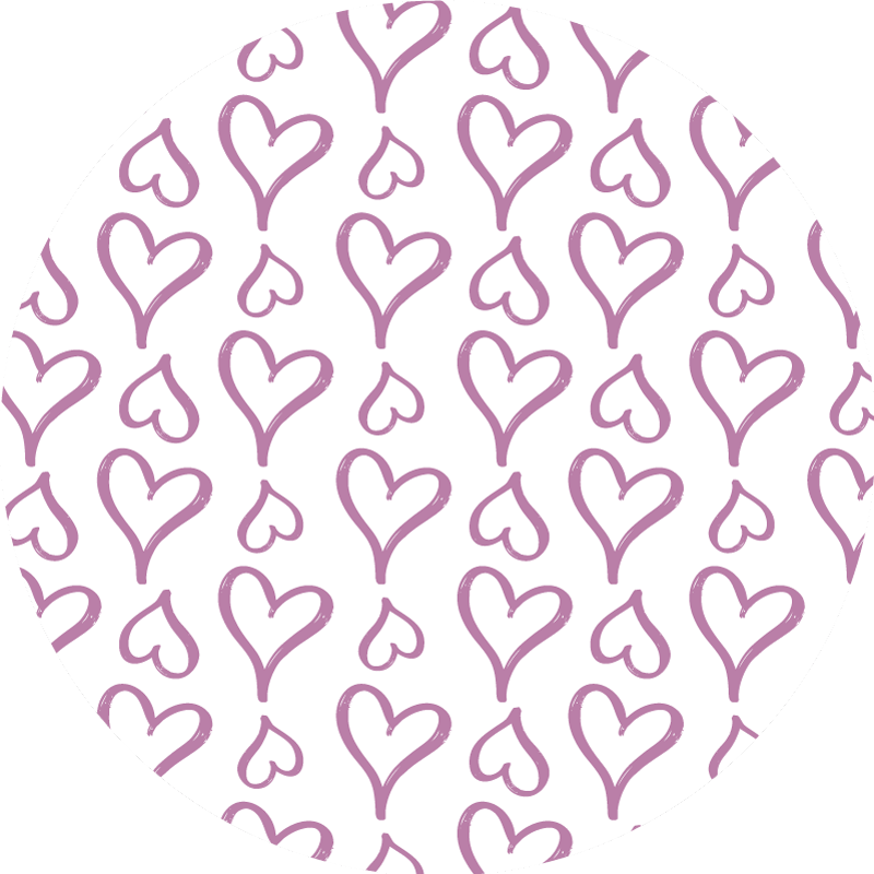 Pink heart pattern vinilne talne obloge z teksturo - TenStickers