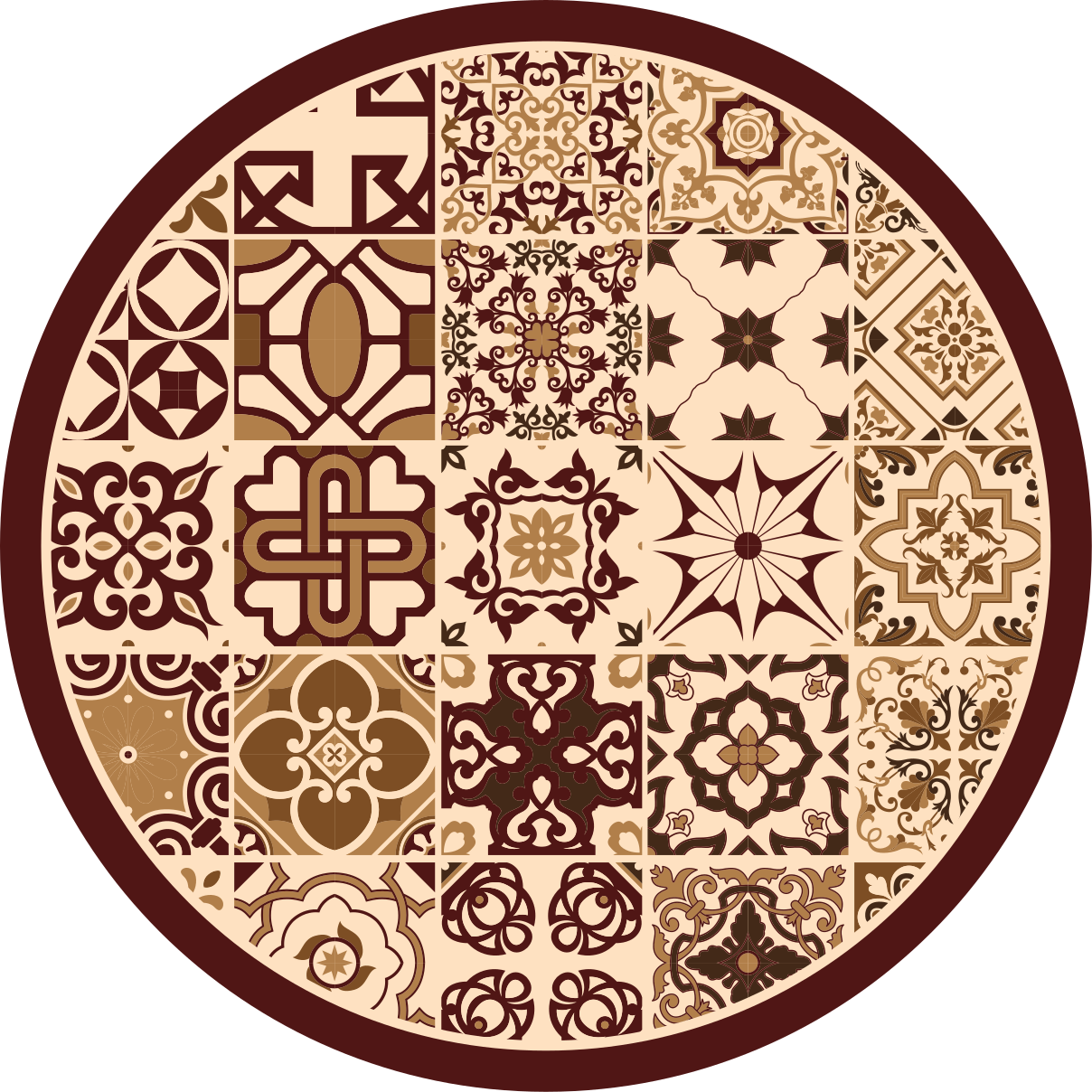 Vibrant mosaic compositions vinilna talna obloga - TenStickers