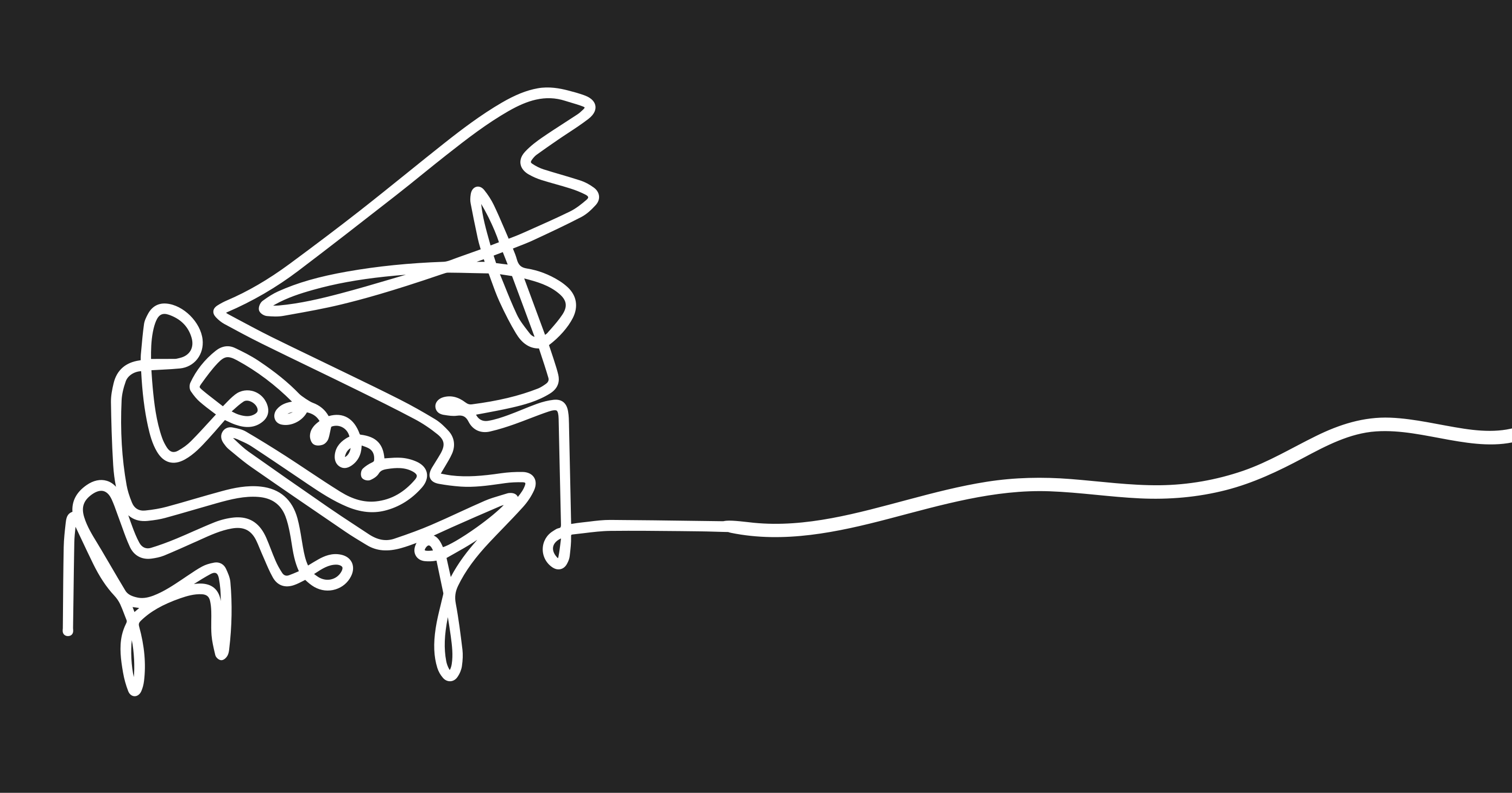 Pianist line art luštna oblika moderna preproga - TenStickers