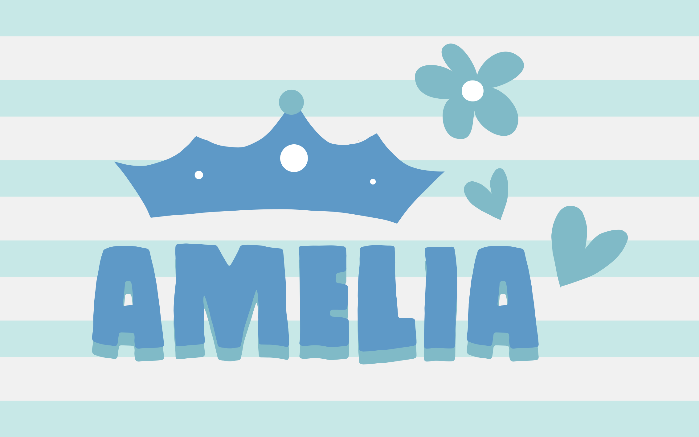 Svetlo modri predmeti za princese z imenom mat - TenStickers