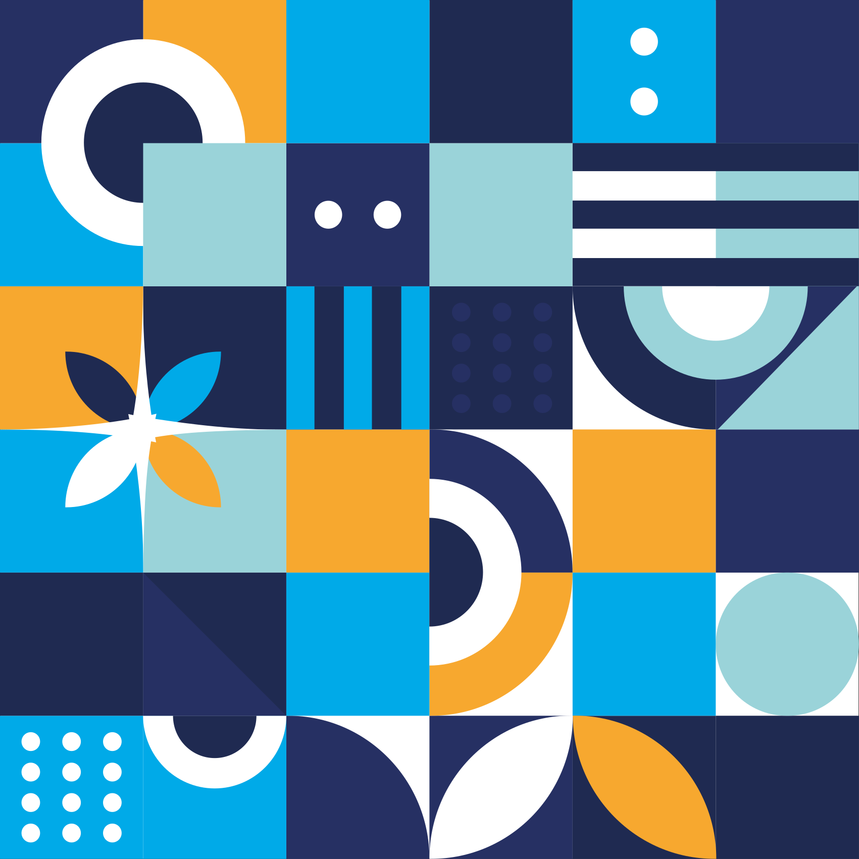 Geometric color shapes vinilna talna obloga ploščice - TenStickers