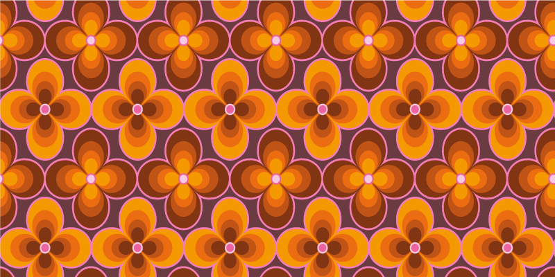 Retro cvetlični vzorec Vintage vinilna preproga - TenStickers