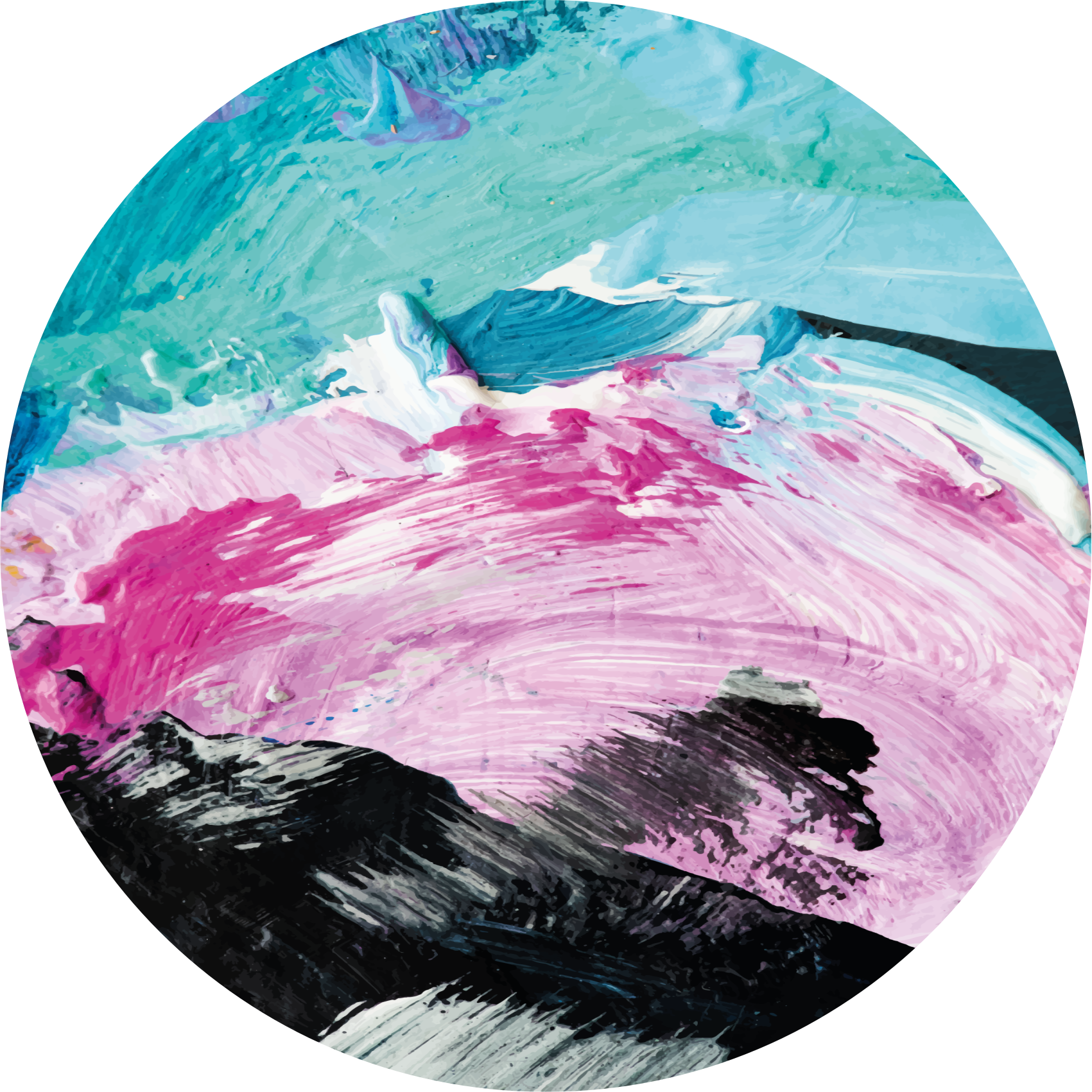 Barvita abstraktna slikarska krožna preproga - TenStickers