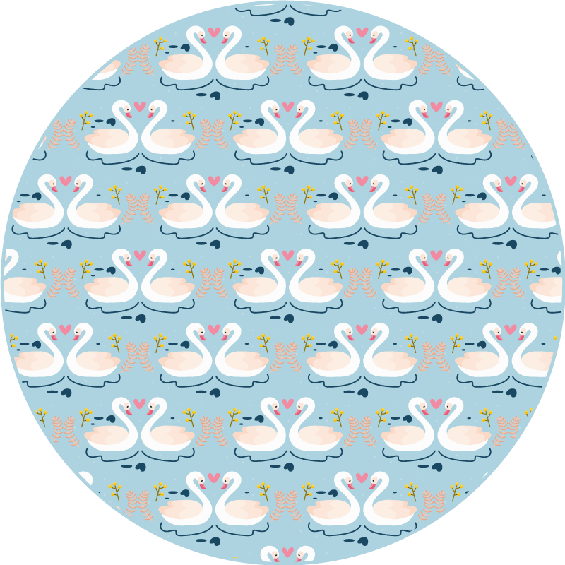 Očarljiv vzorec laboda Tepih z živalskim potiskom - TenStickers