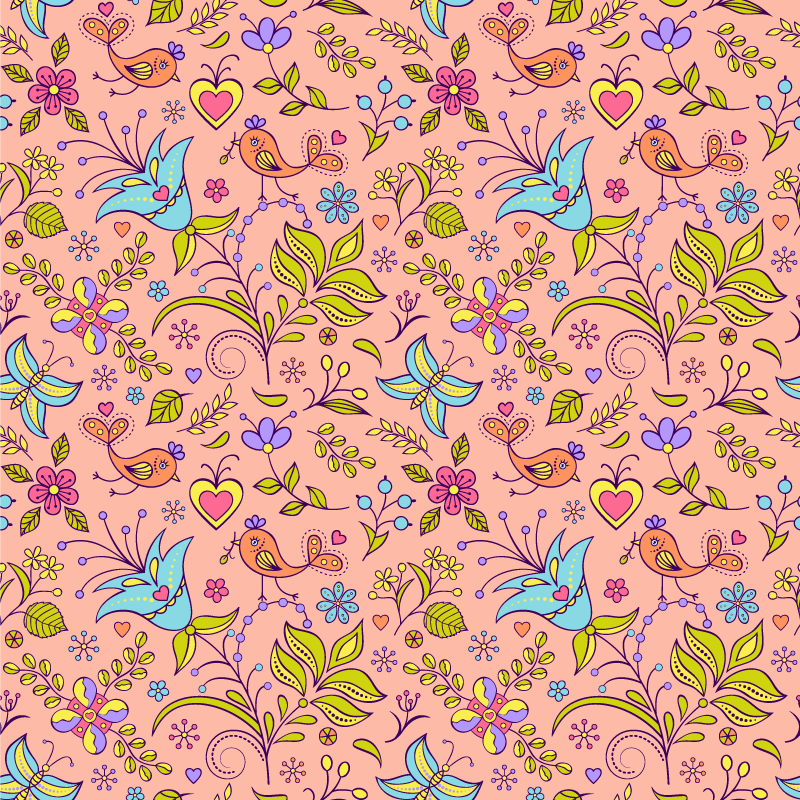 Floral spring motif cvetlična vinilna preproga - TenStickers