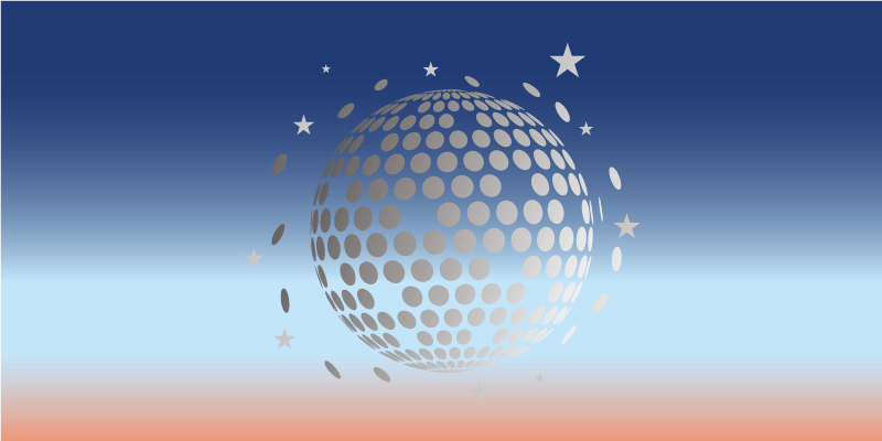 Gradient barvita disko krogla vintage preproga - TenStickers