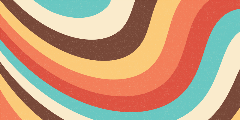 Vzorec retro valov sodobne vinilne preproge - TenStickers