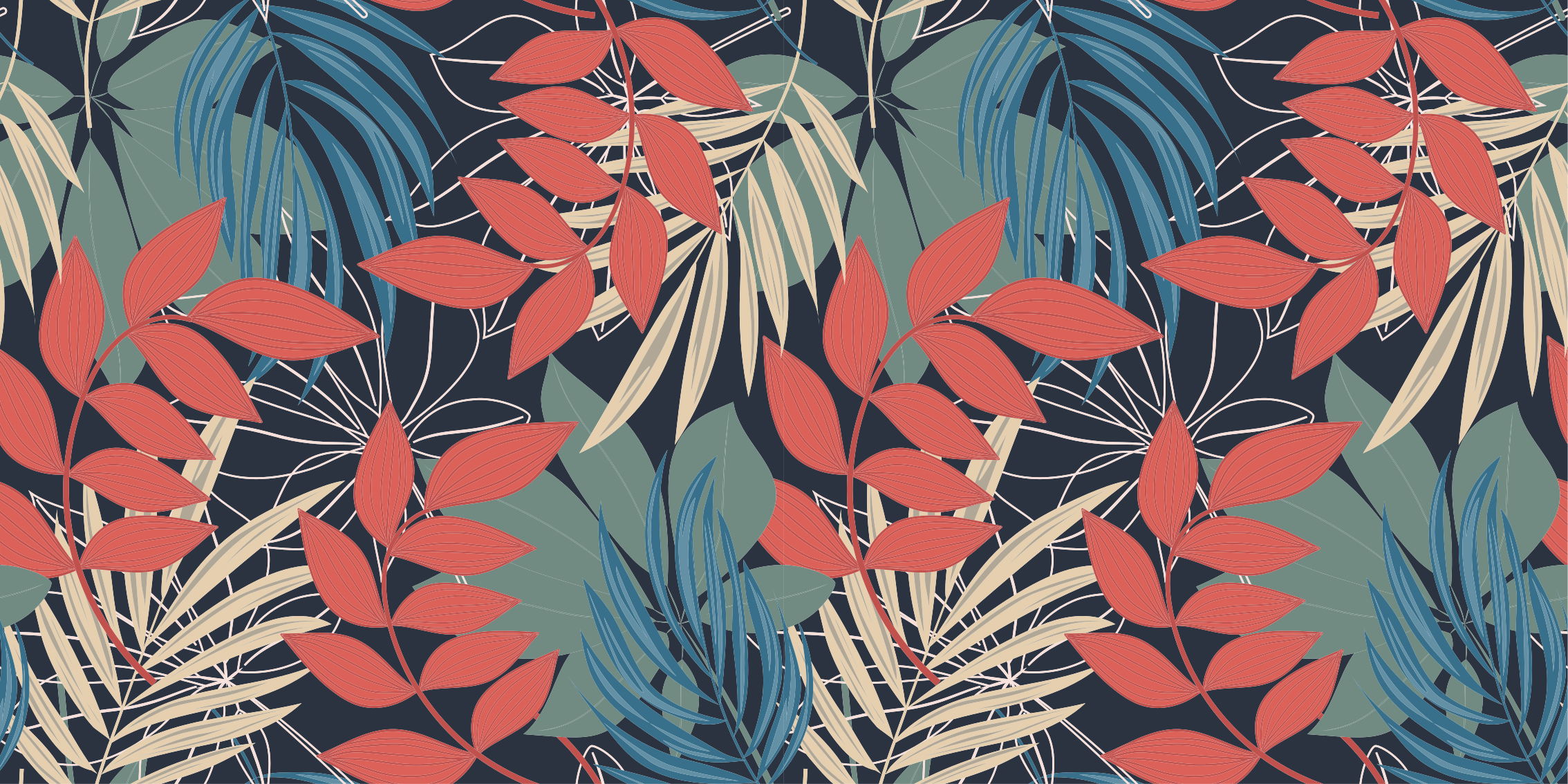 živahen vzorec listov cvetlična vinilna preproga - TenStickers