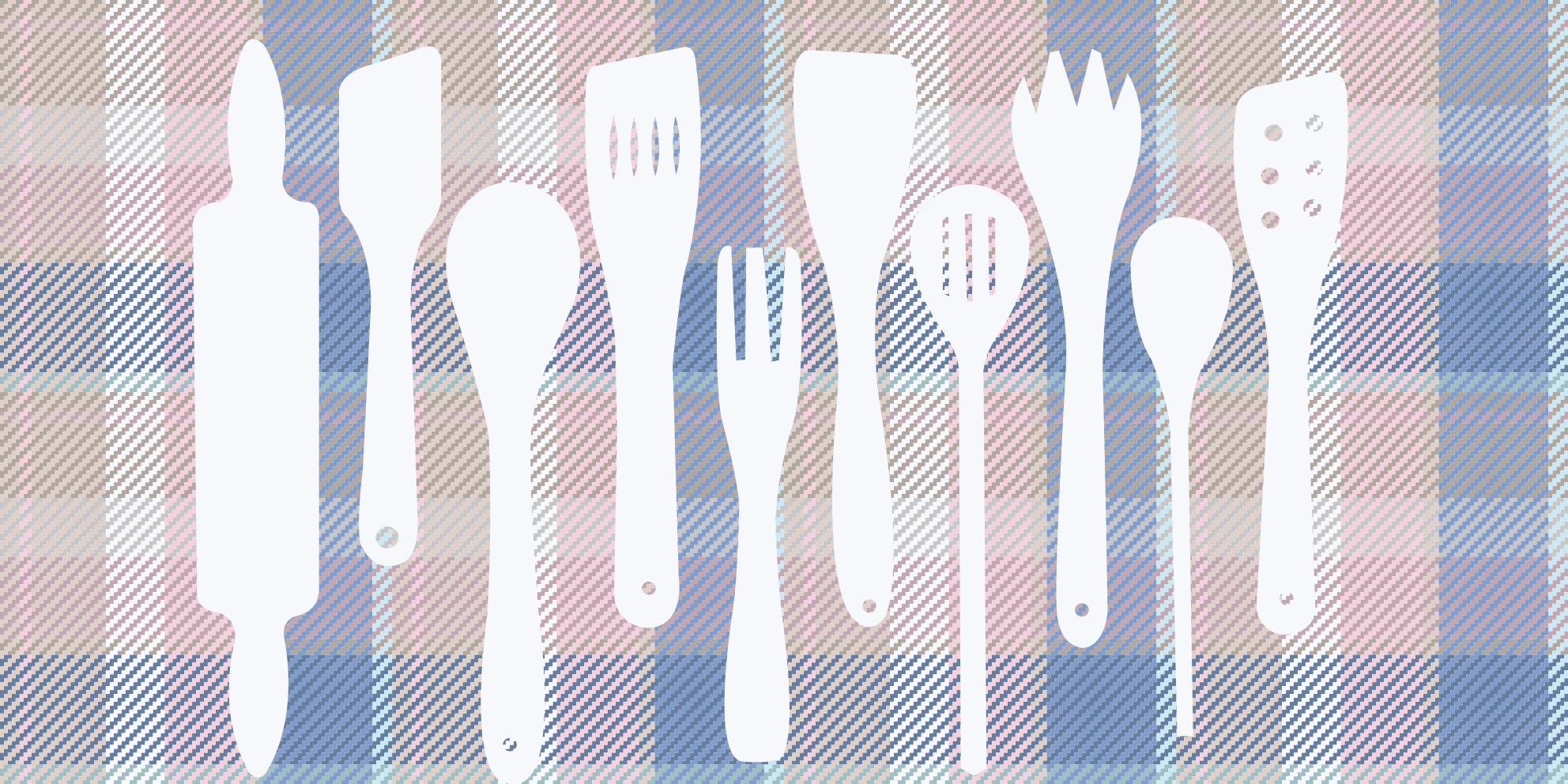 Silhuete kuhinjskih pripomočkov Vinilna preproga za kuhinjo - TenStickers