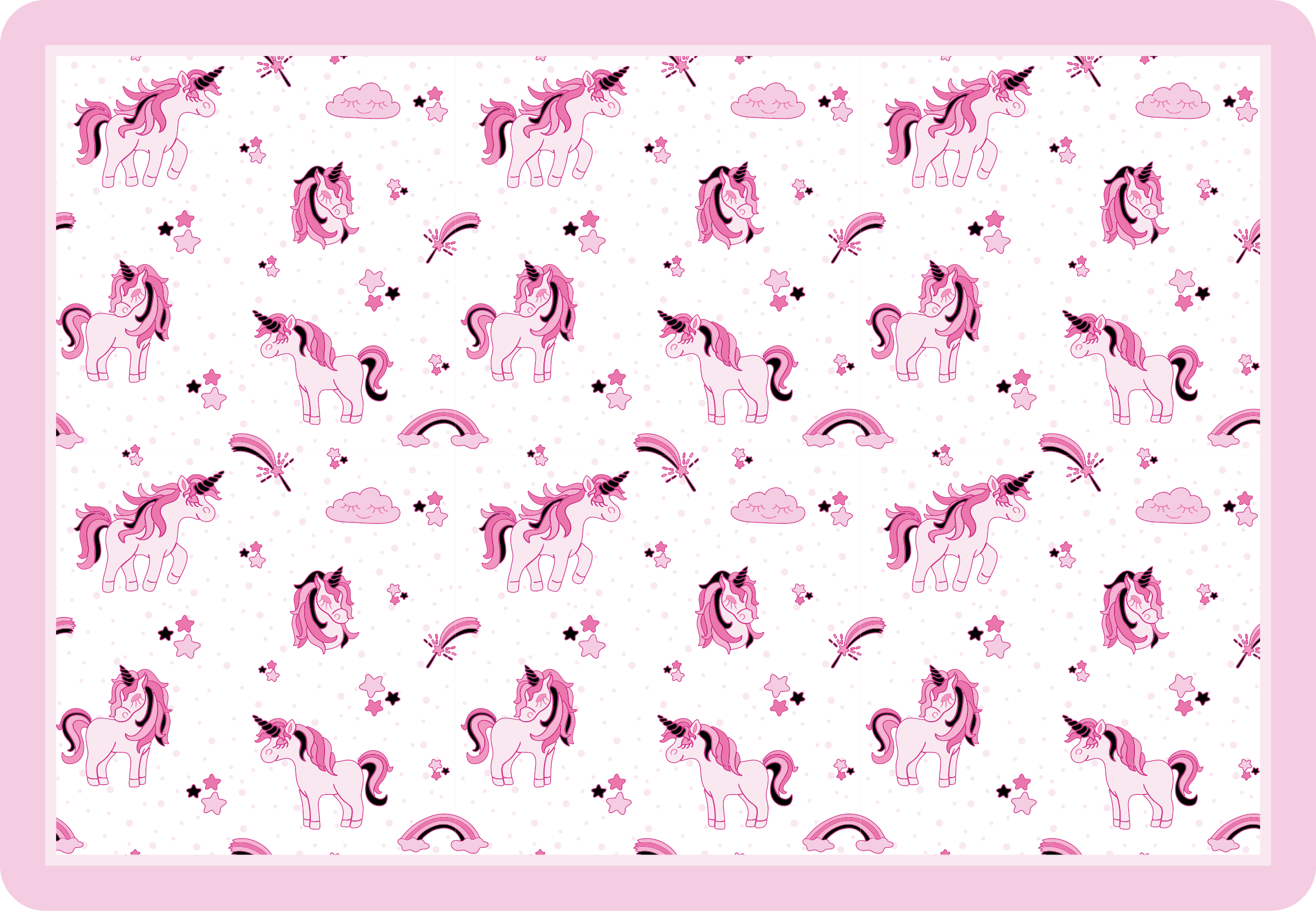 Doodle style unicorn world kids vinil preproga - TenStickers