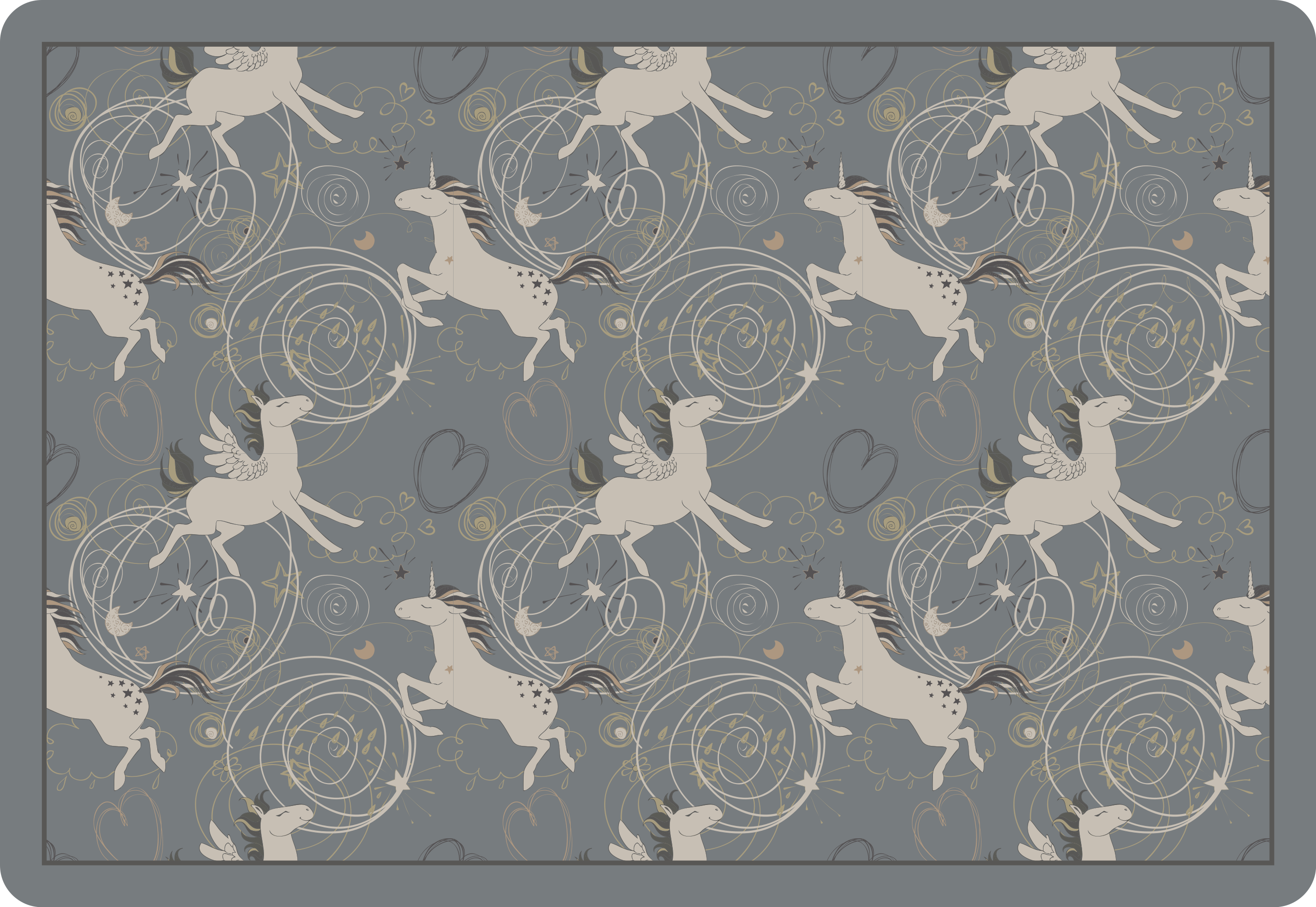 Muhast dizajn samorogov Otroške vinilna preproga - TenStickers