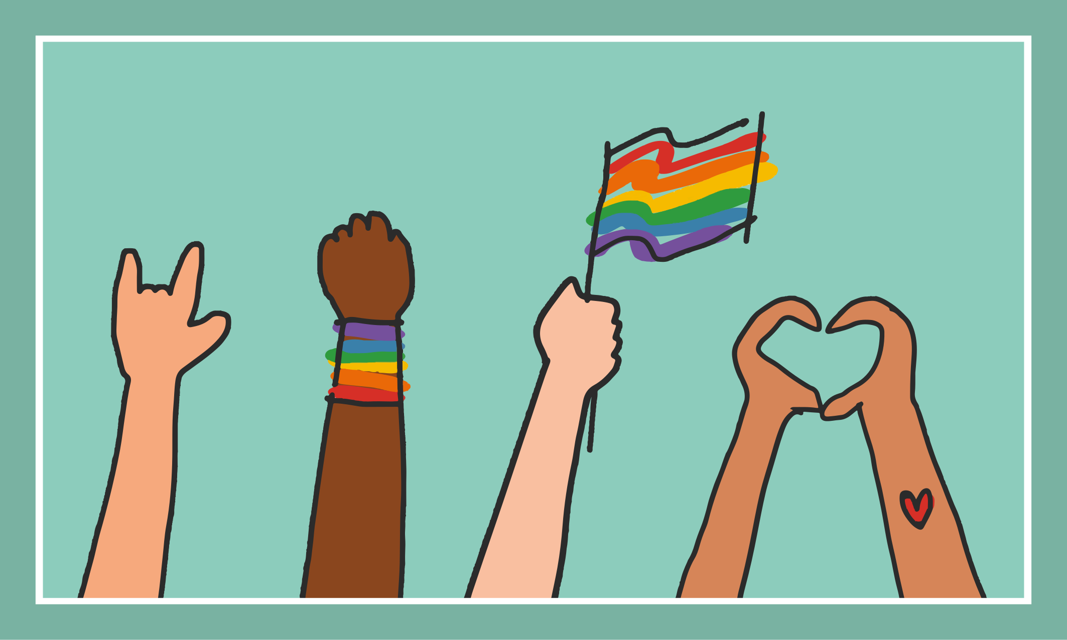 Raznolike roke gor Vinilna preproga za dogodke - TenStickers