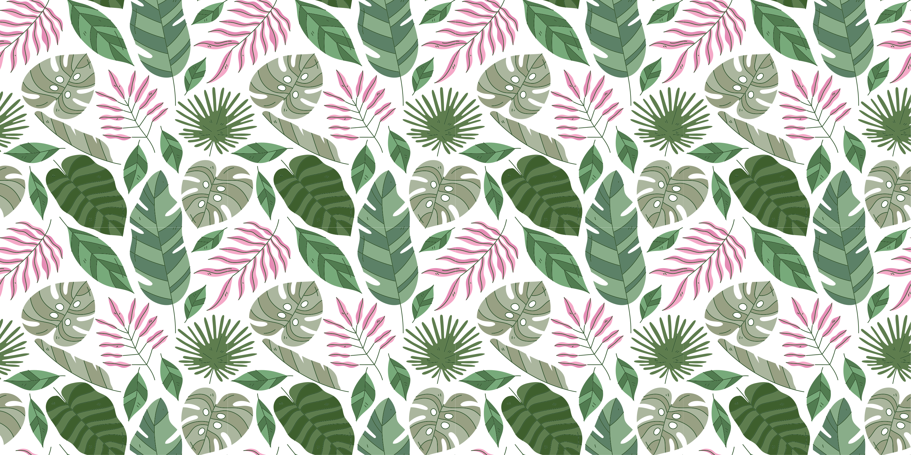 Tropical foliage motifs naravne vinilne preproge - TenStickers