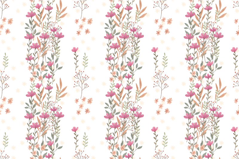 Floral patterned motif cvetlična vinilna preproga - TenStickers
