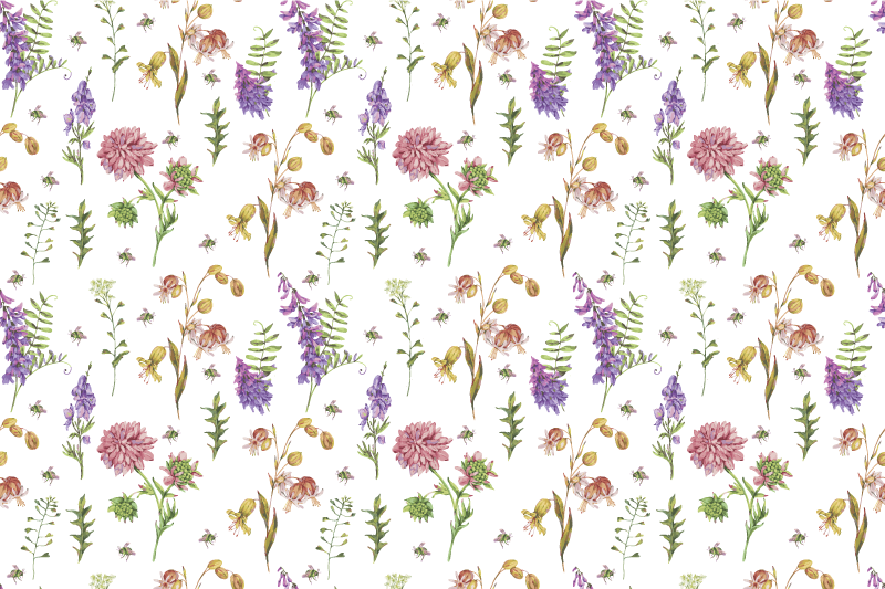 živo cvetno ureditev cvetlična vinilna preproga - TenStickers