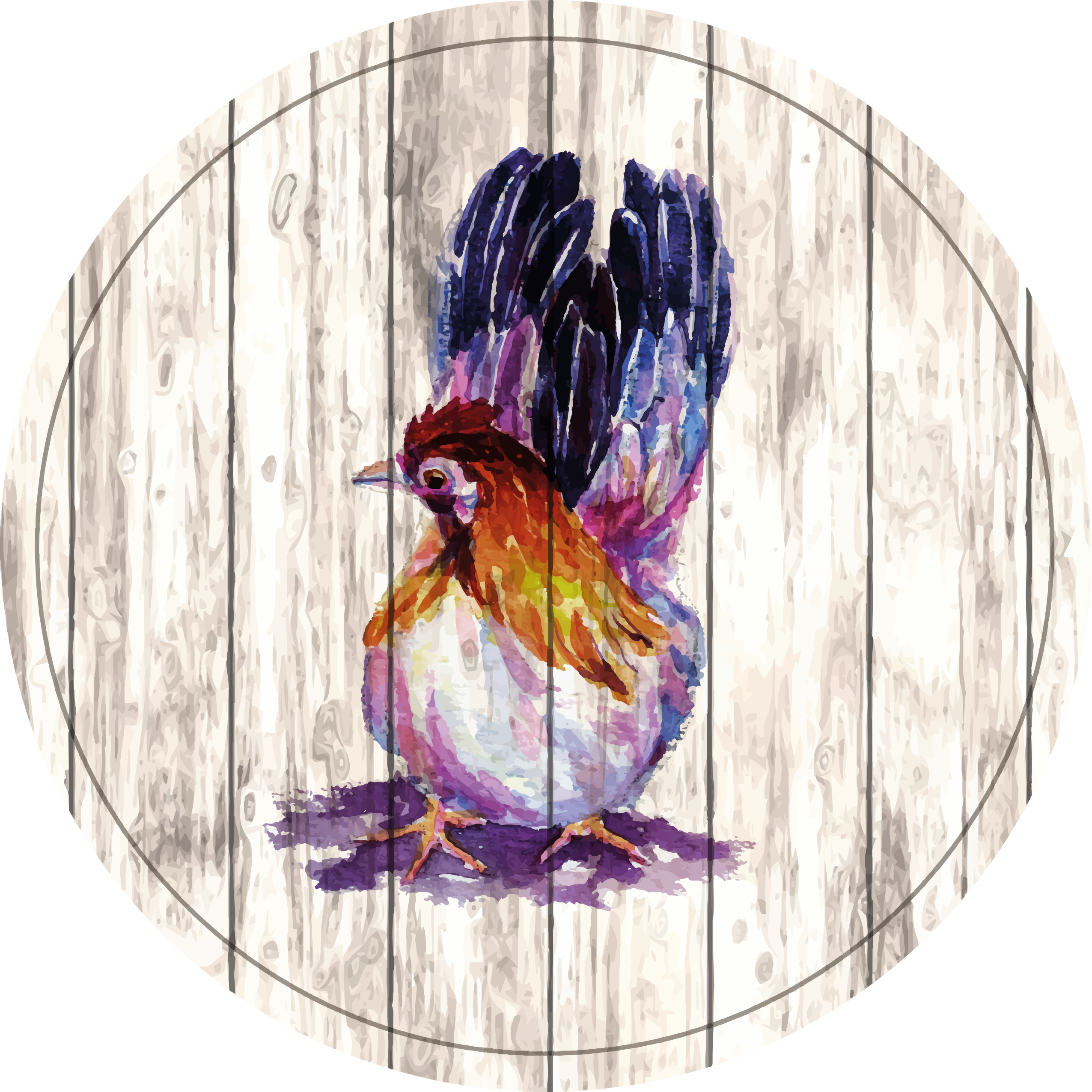 Charming colorful chicken vinilni tepih z živalskim motivom - TenStickers