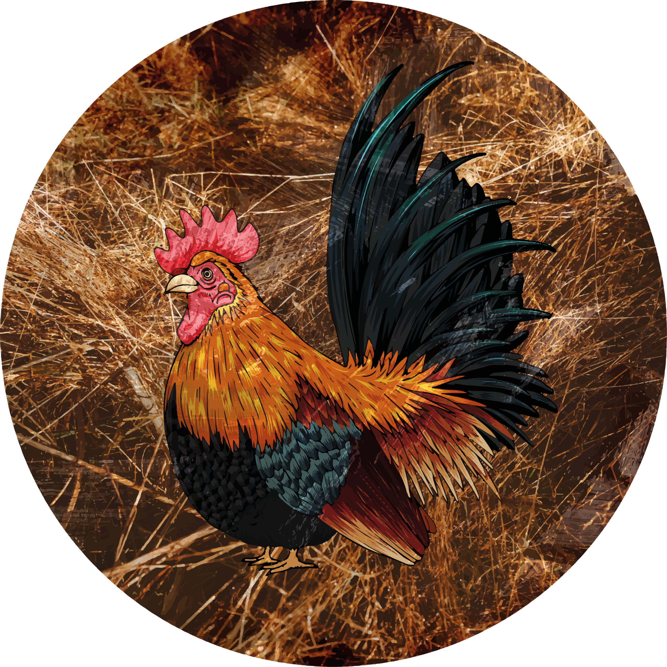Colorful rooster representation vinilni tepih z motivom - TenStickers