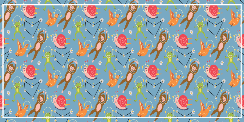 Pisana vesoljska bitja Vinilne preproge v drugih vzorcih - TenStickers