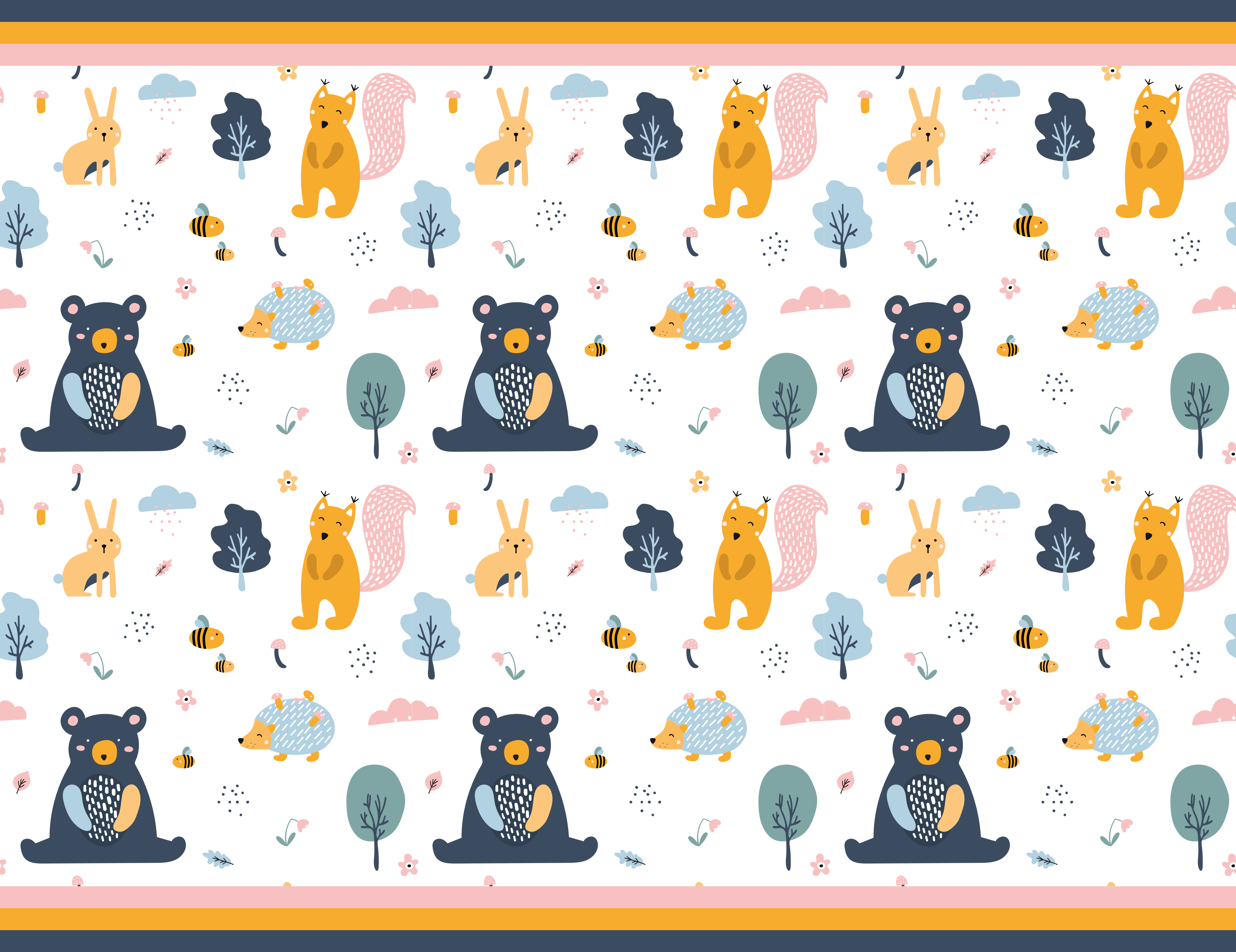 Skandinavski gozdni prijatelji Otroške vinilna preproga - TenStickers