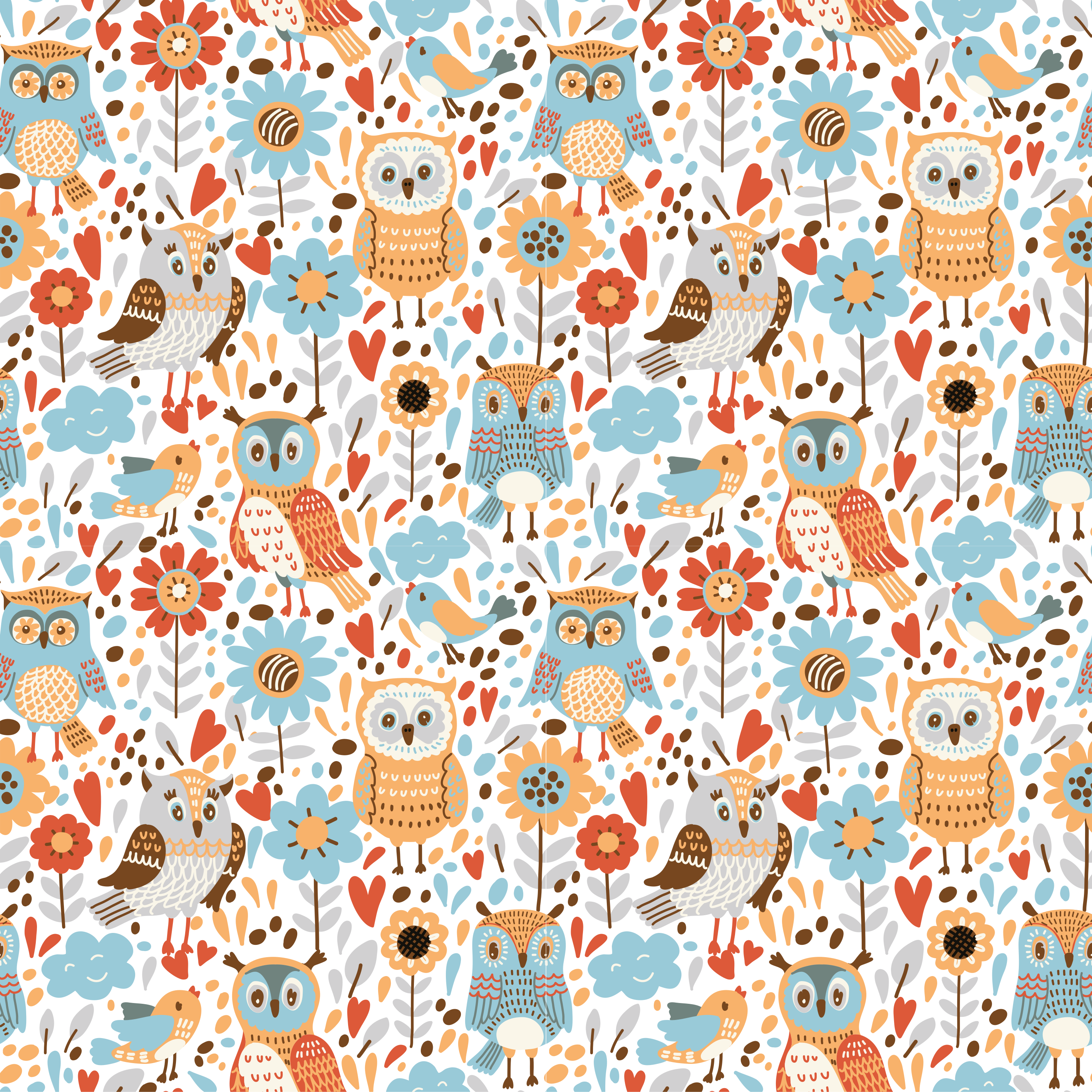 Charming owl pattern tepih z živalskim potiskom - TenStickers