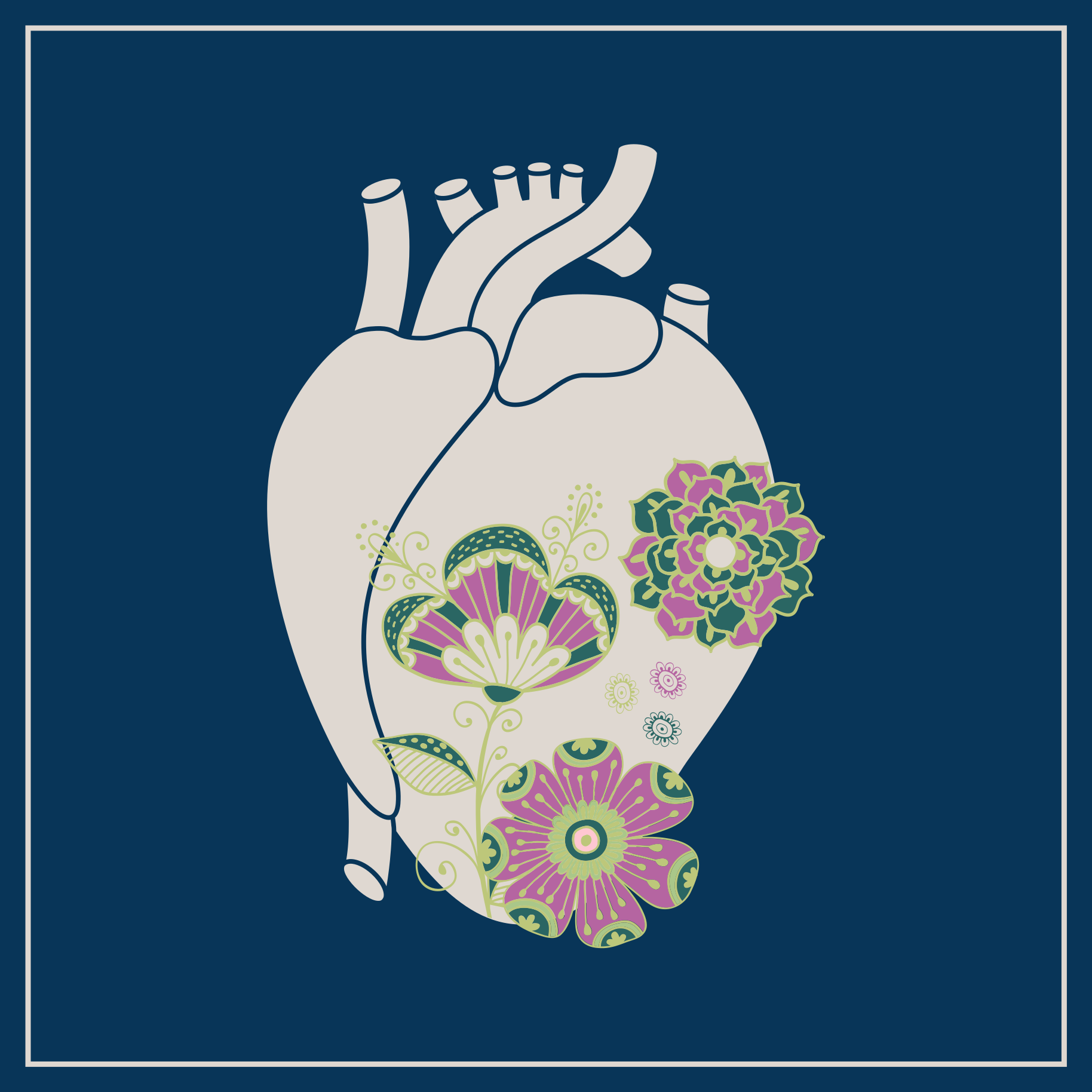 Cvetlični vzorec srca Skandinavski vinilni preproga - TenStickers