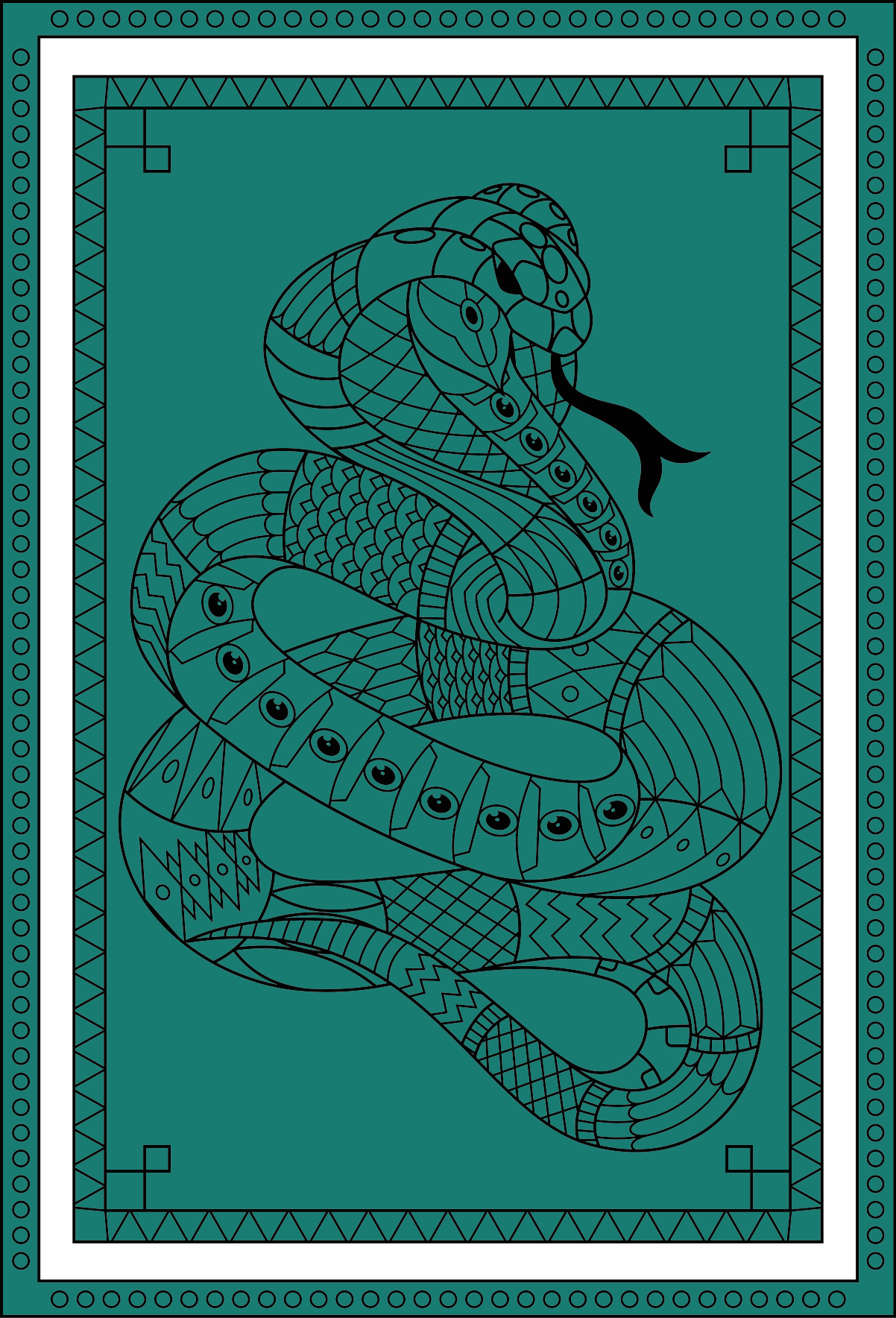 Cobra kača mandala vinil preproga - TenStickers