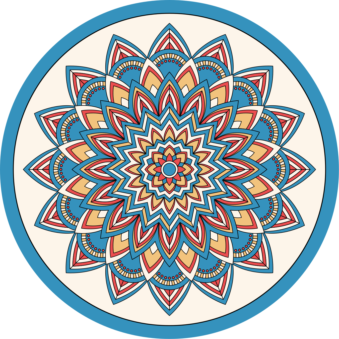 živahna botanična ureditev Vinilna preproga mandala - TenStickers