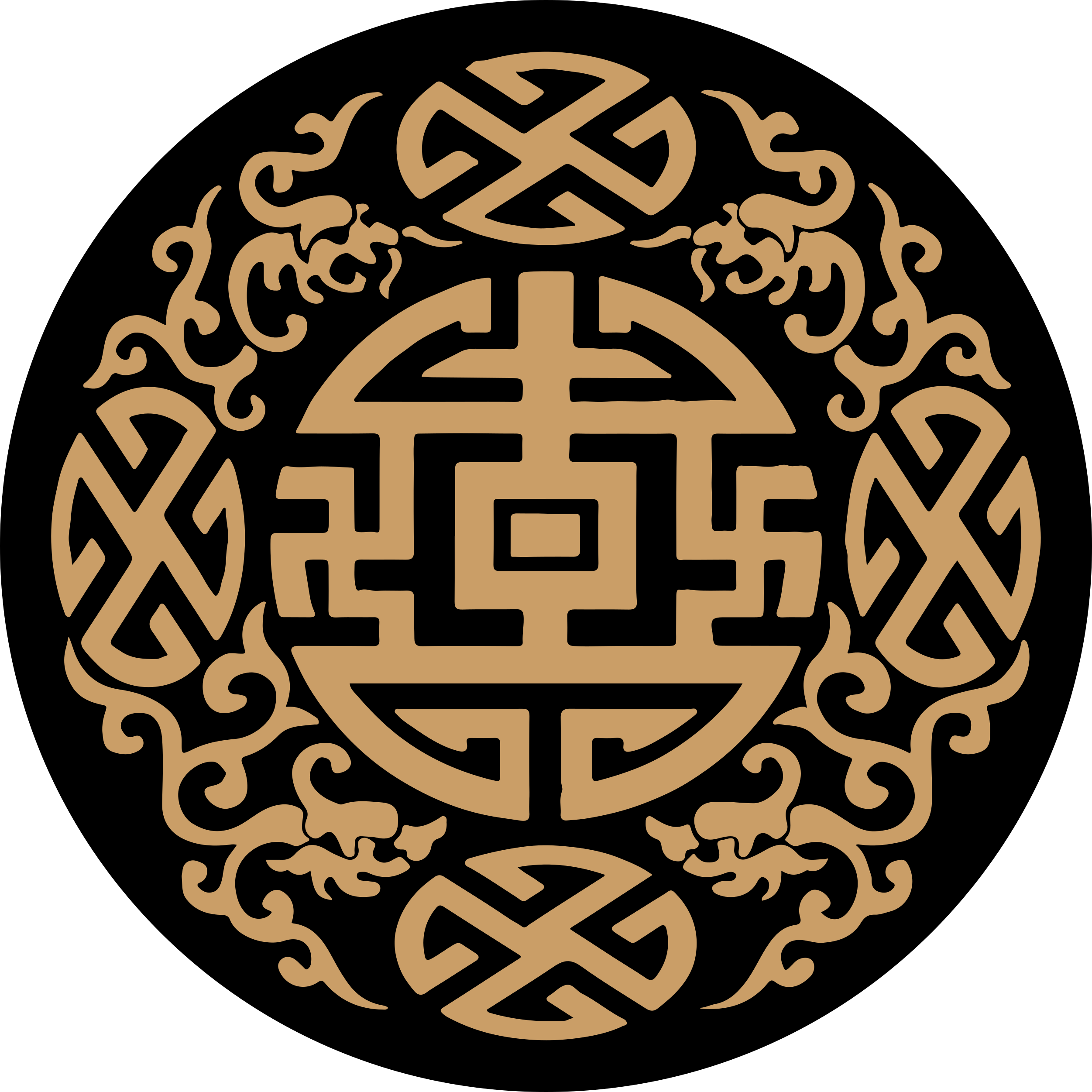 Motiv kulturnega simbola Okrogla vinilna preproga - TenStickers