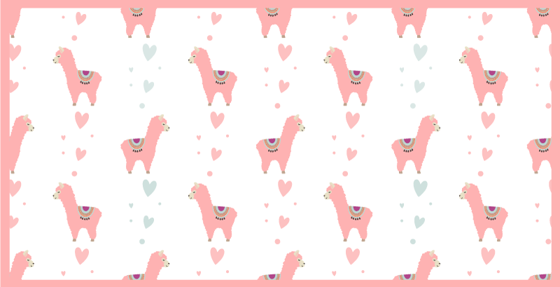 Vzorec ljubezni lame Vinilna preproga za dojenčke - TenStickers