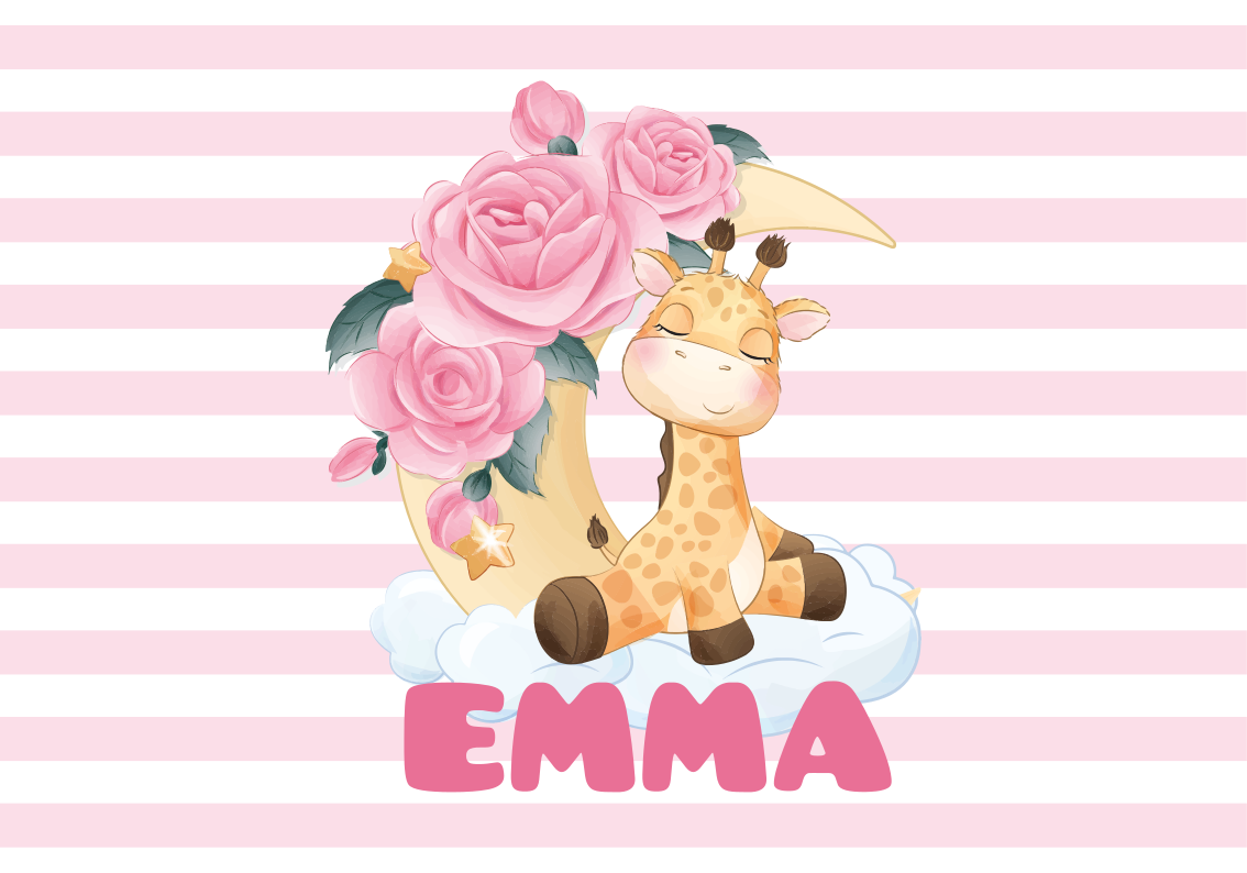Vesela žirafa po meri Vinilna preproga za dojenčke - TenStickers