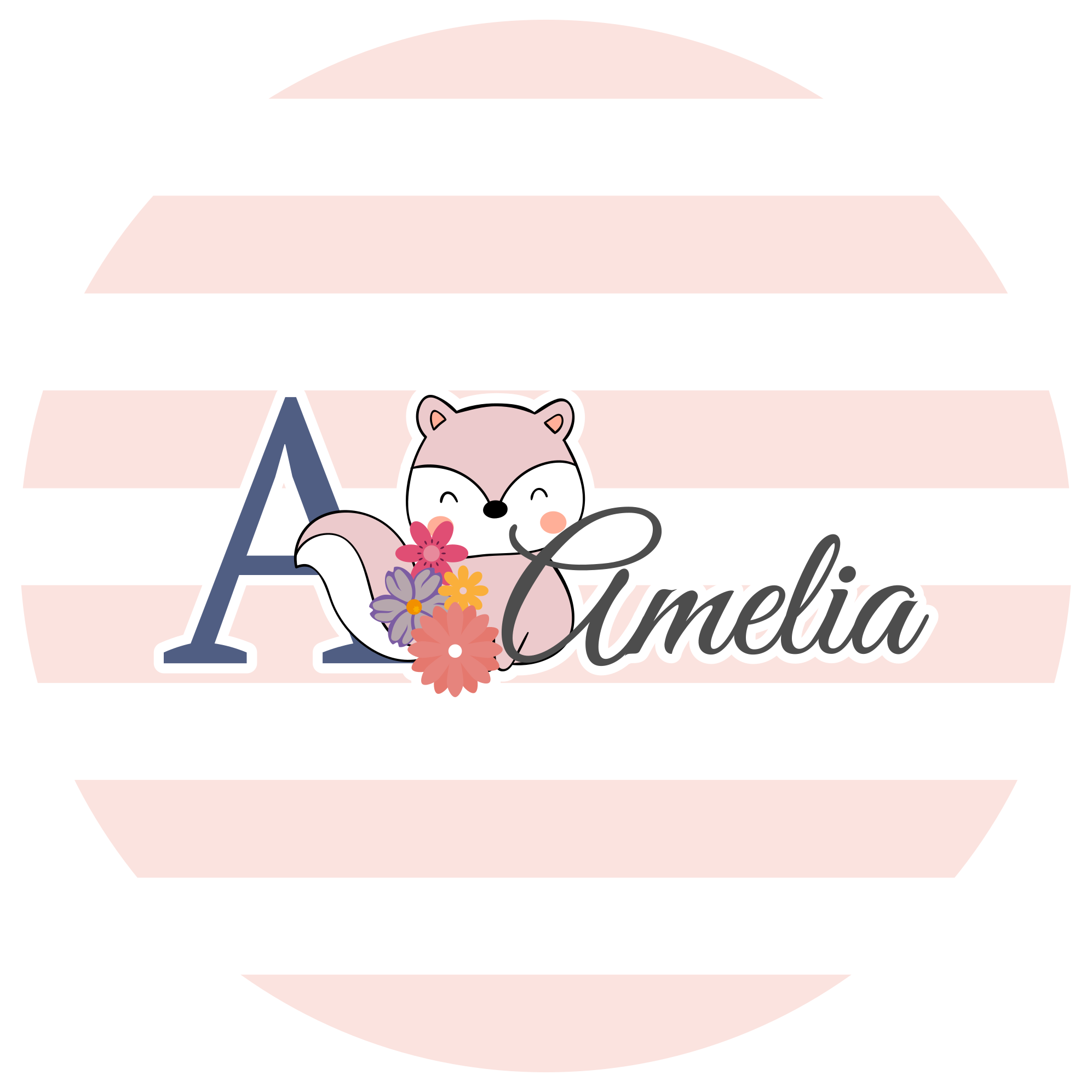 Prilagodljiv dizajn lisice Vinilna preproga z imeni - TenStickers