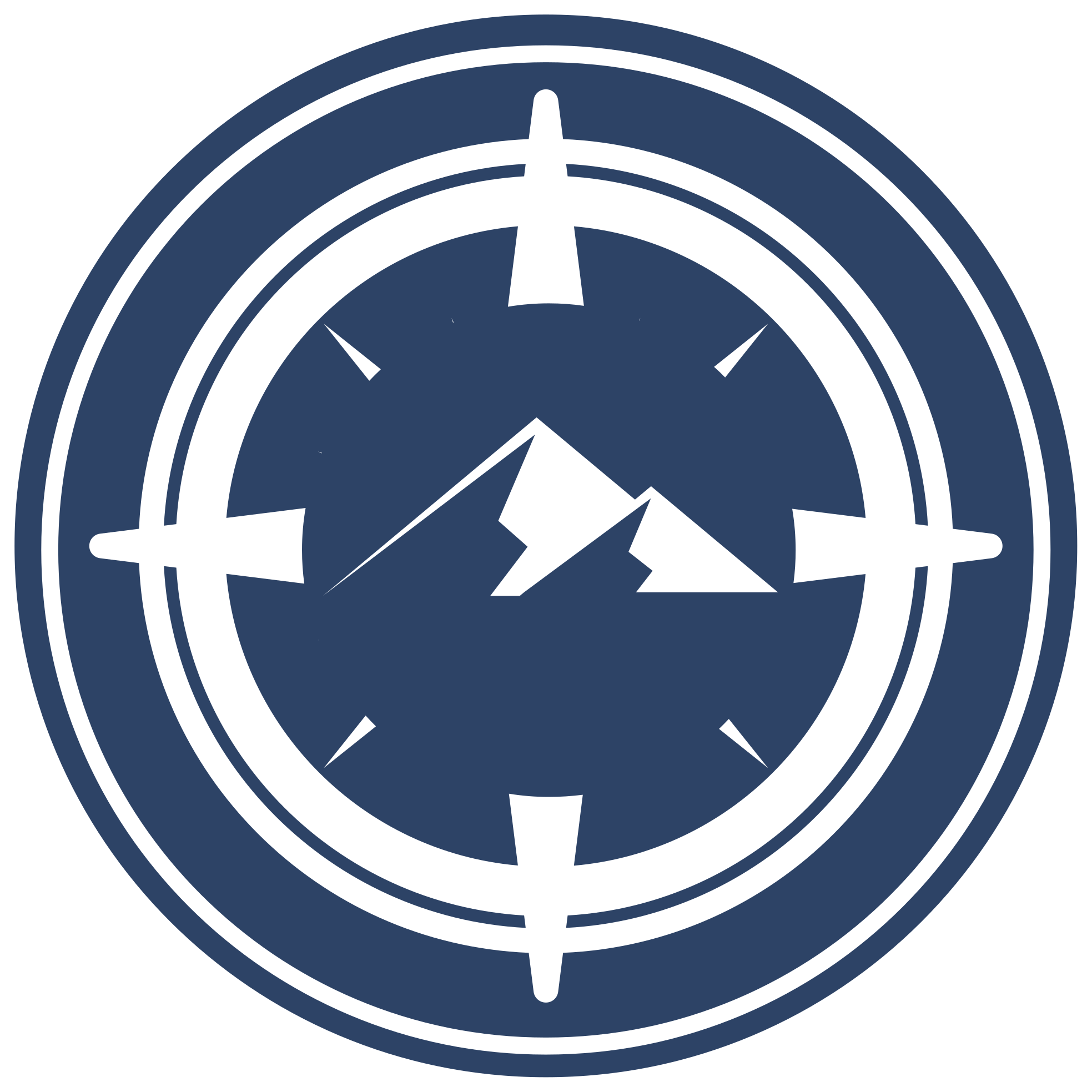 Gorski dizajn s kompasom Okrogla vinilna preproga - TenStickers